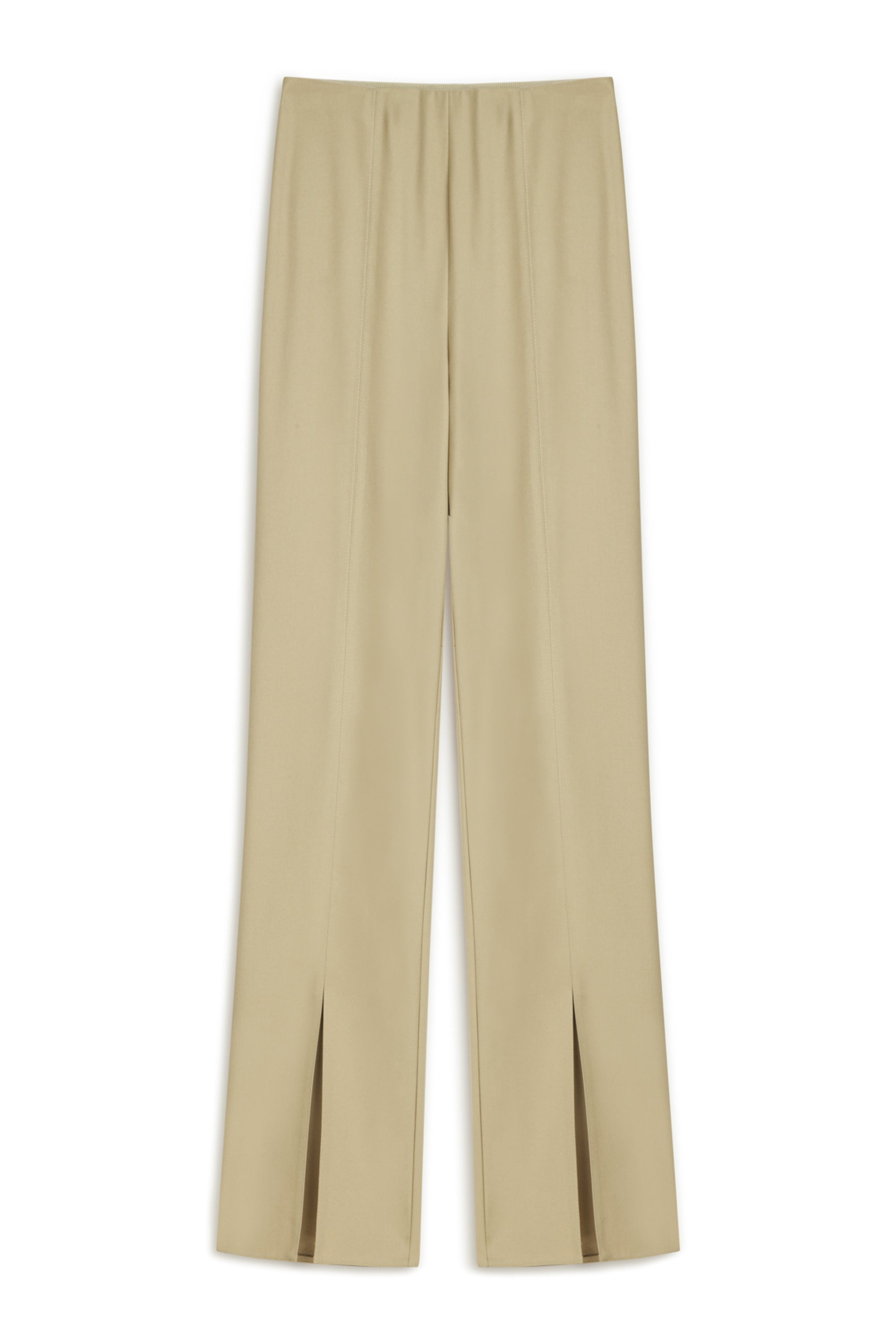 Beige Slit Detailed Trousers