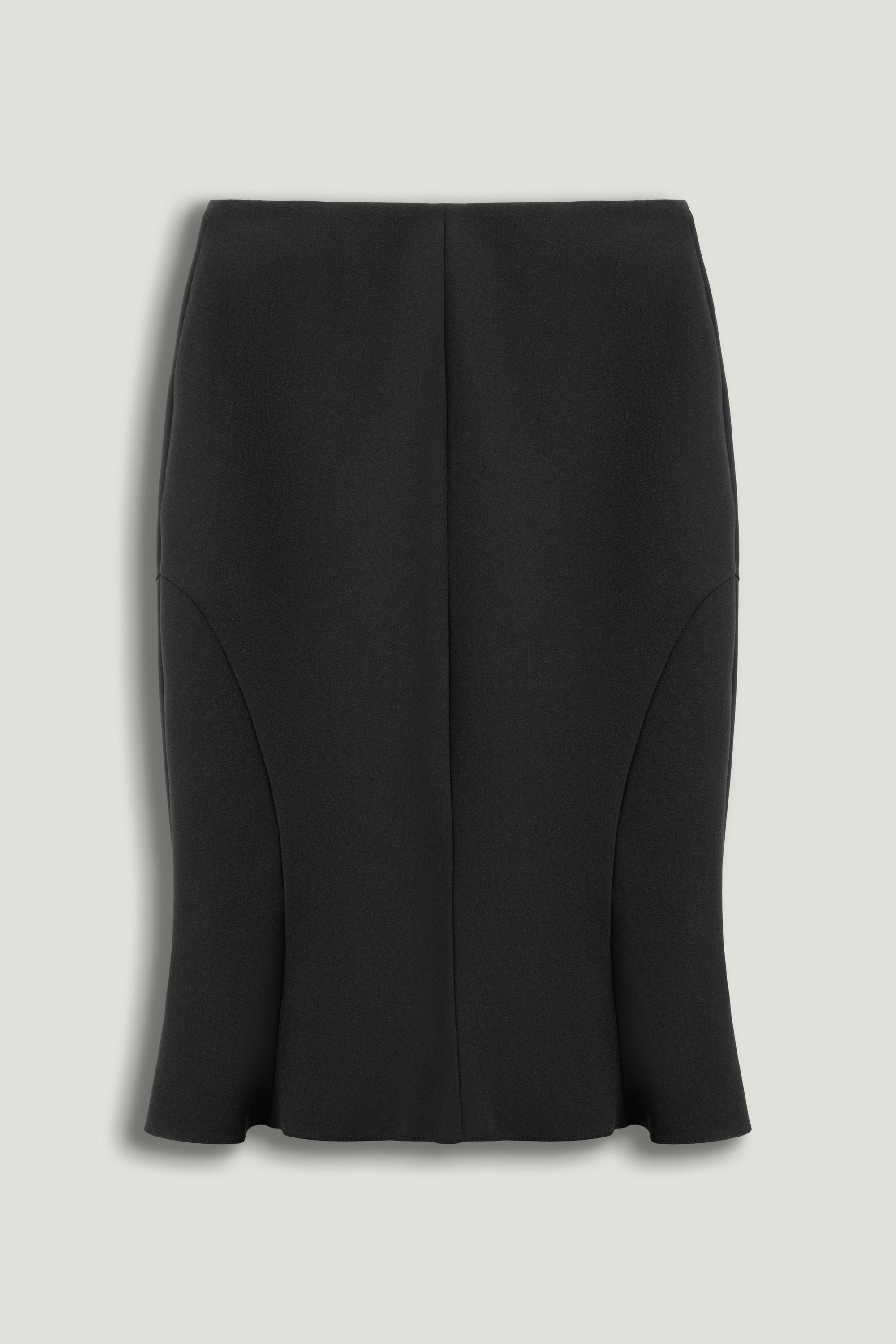 Flounced Hem Fishtail Midi Skirt