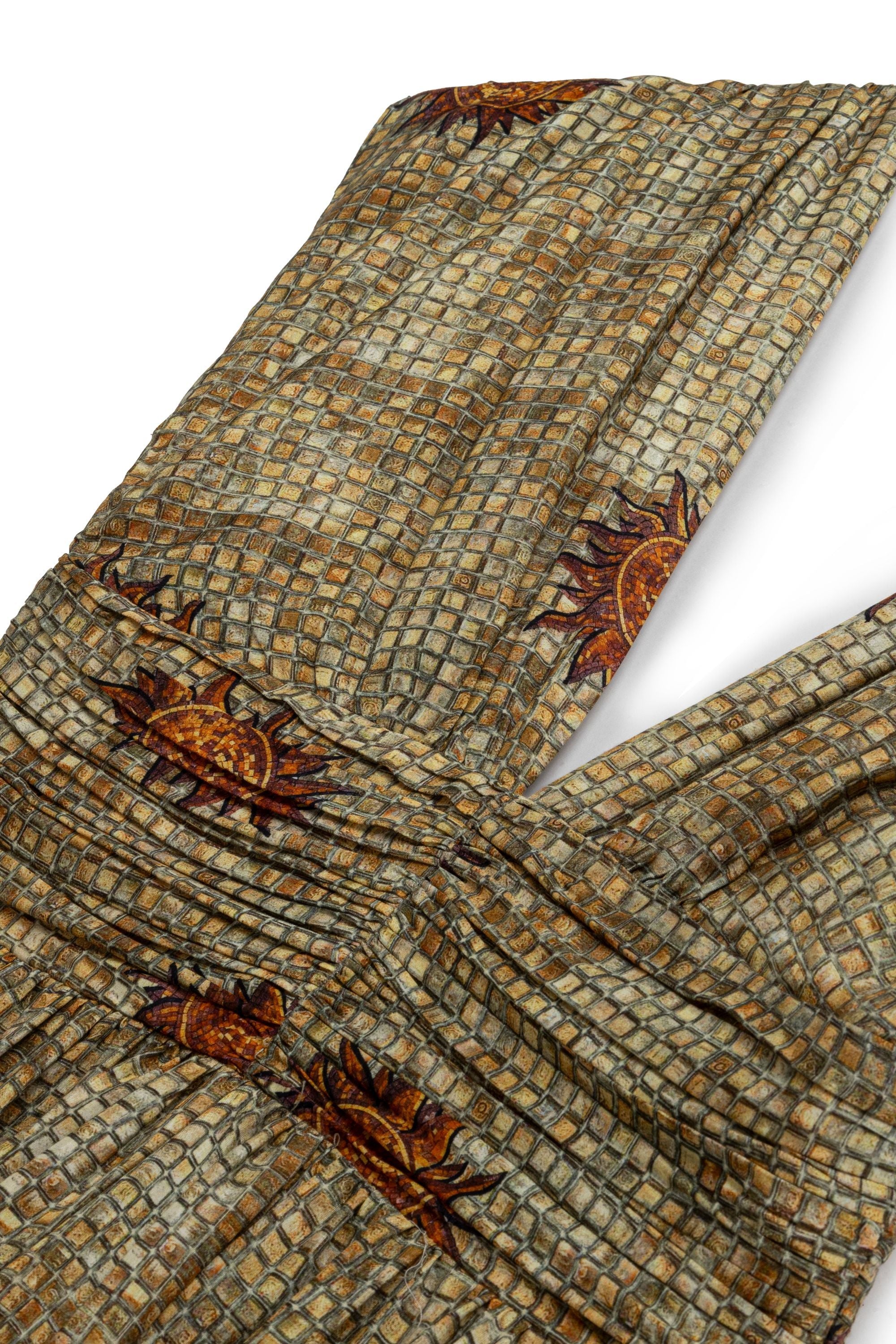 Patterned V-Neck Maxi Dress