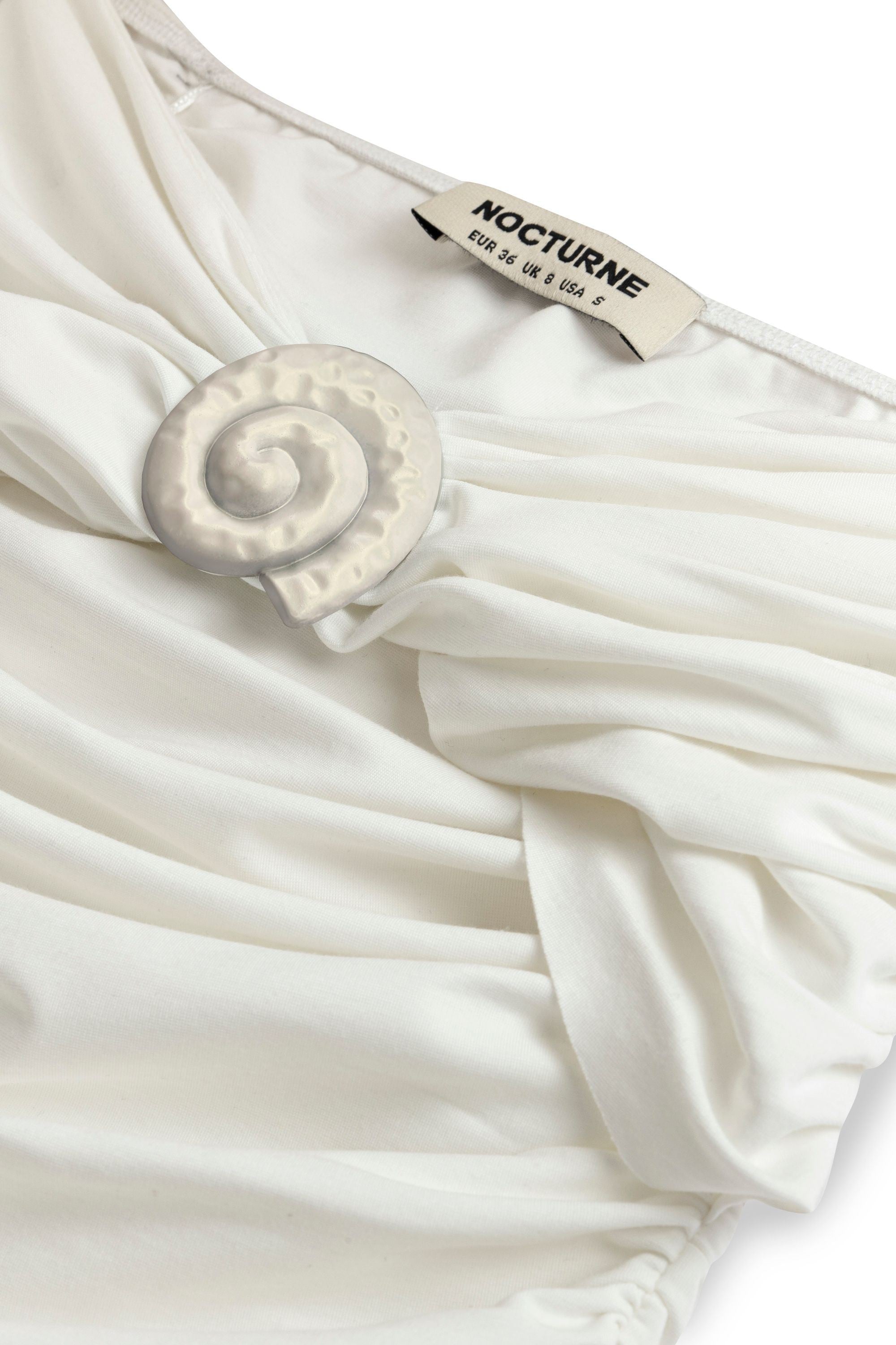 White Oyster Accessory Blouse