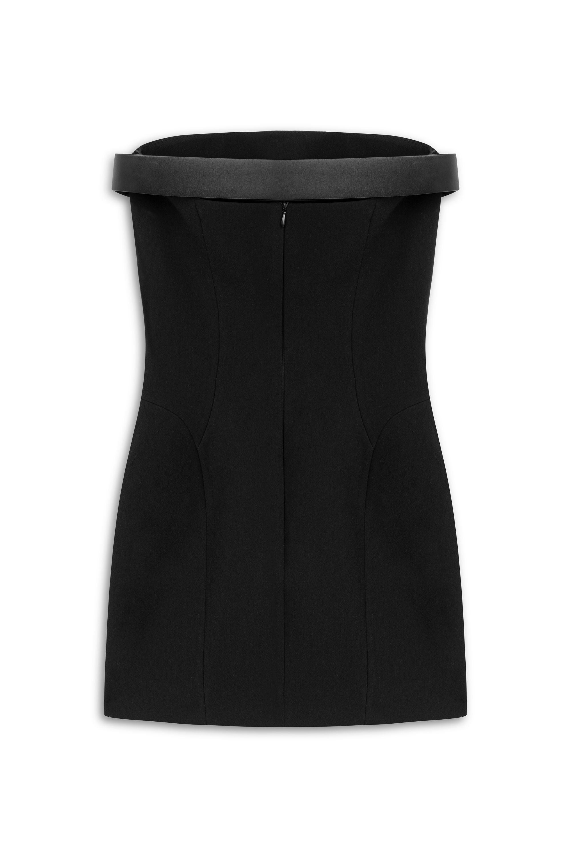 Black Belt Detailed Mini Dress