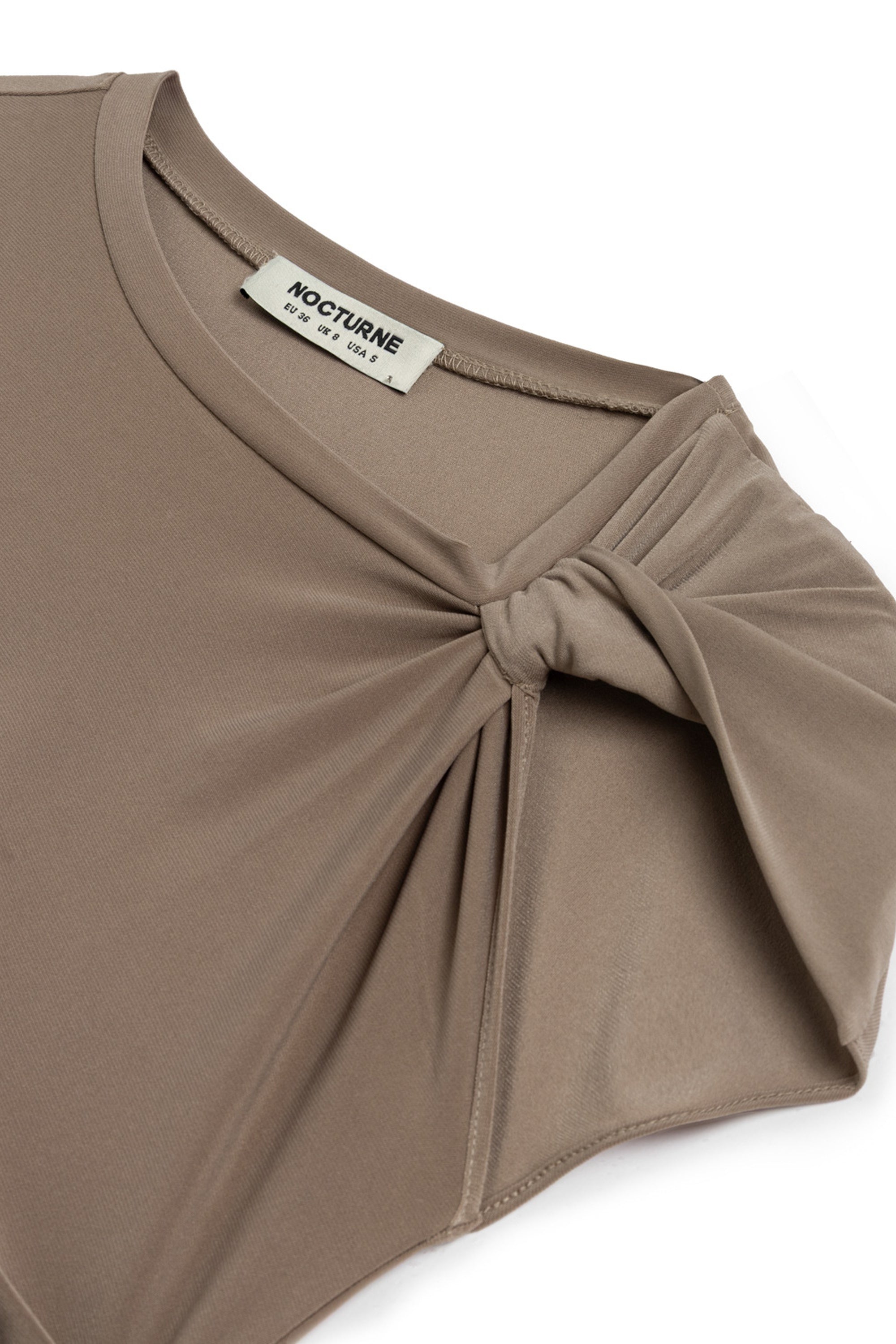 Brown Crop Top with Twisted Detail