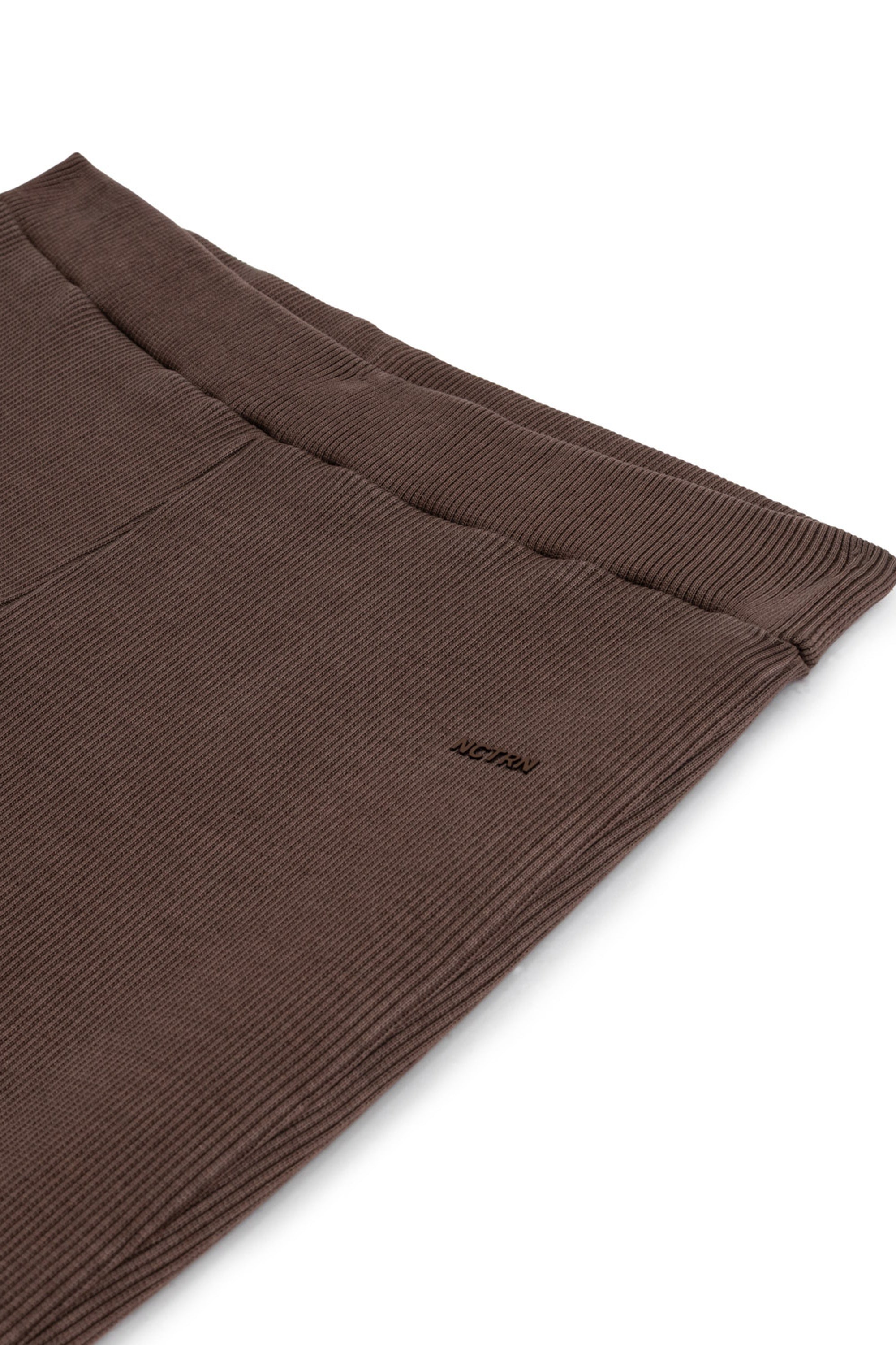 Brown Ribbed Flared Trousers