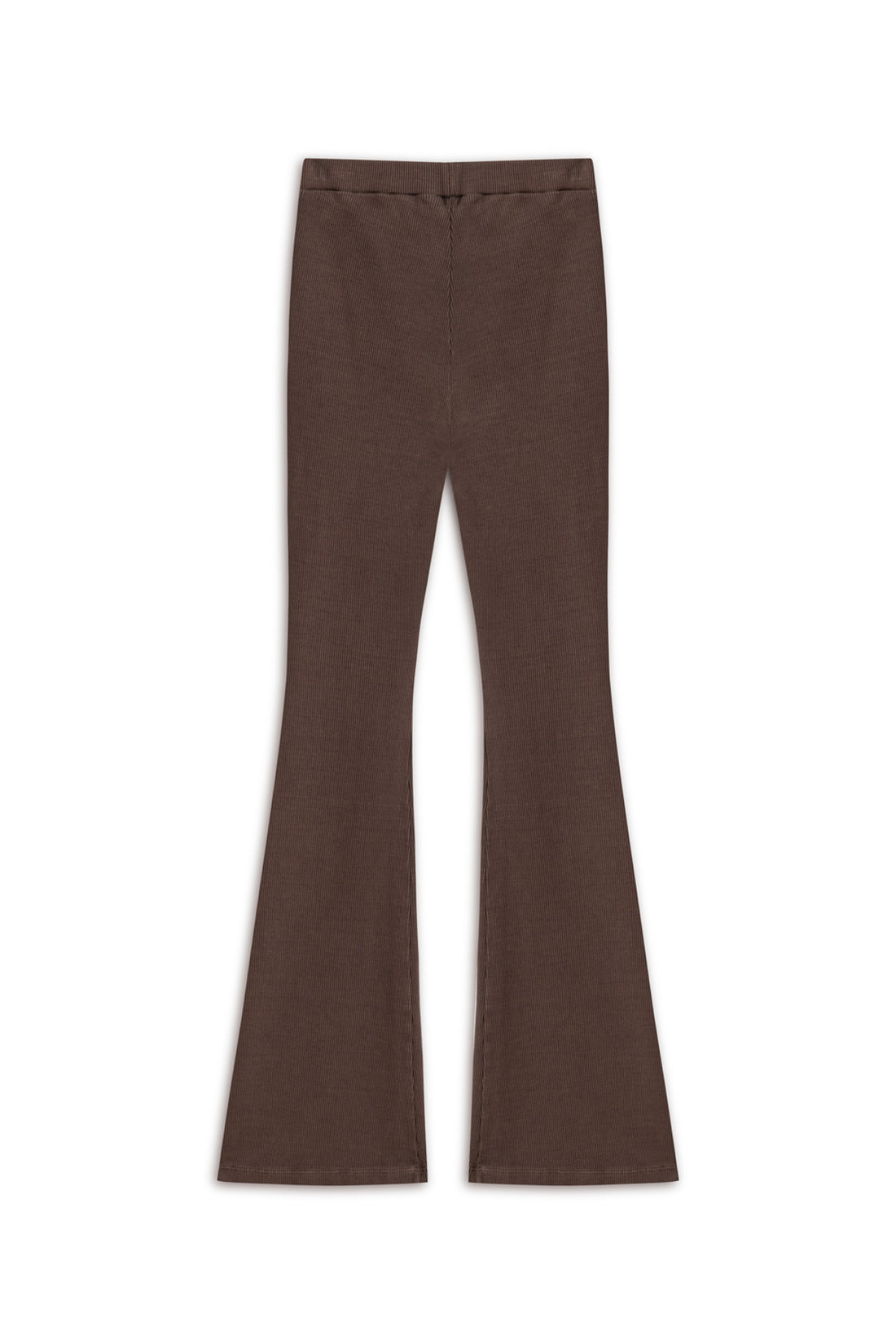 Brown Ribbed Flared Trousers