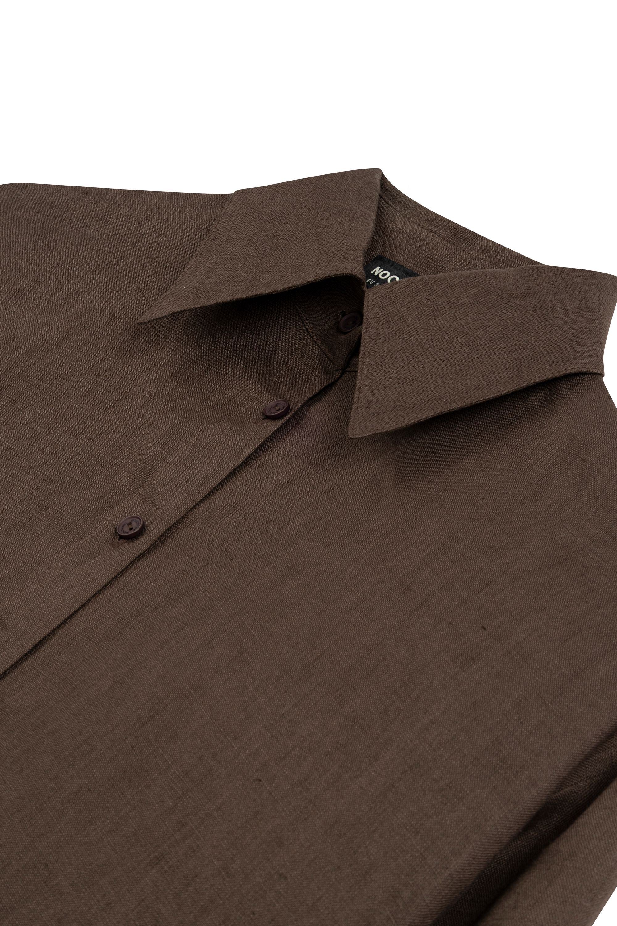 Dark Brown Linen Shirt