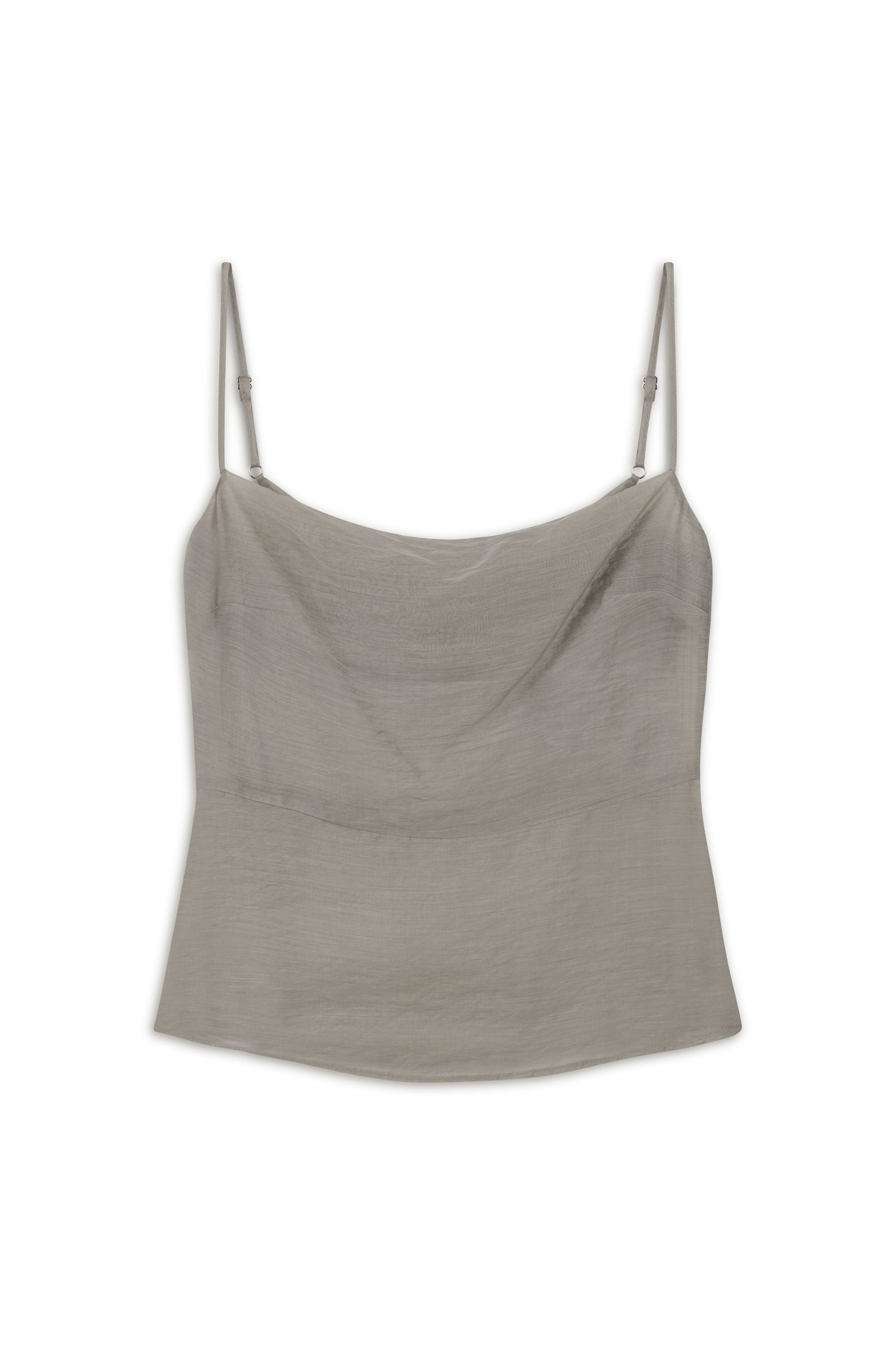 Grey Slit Strappy Blouse