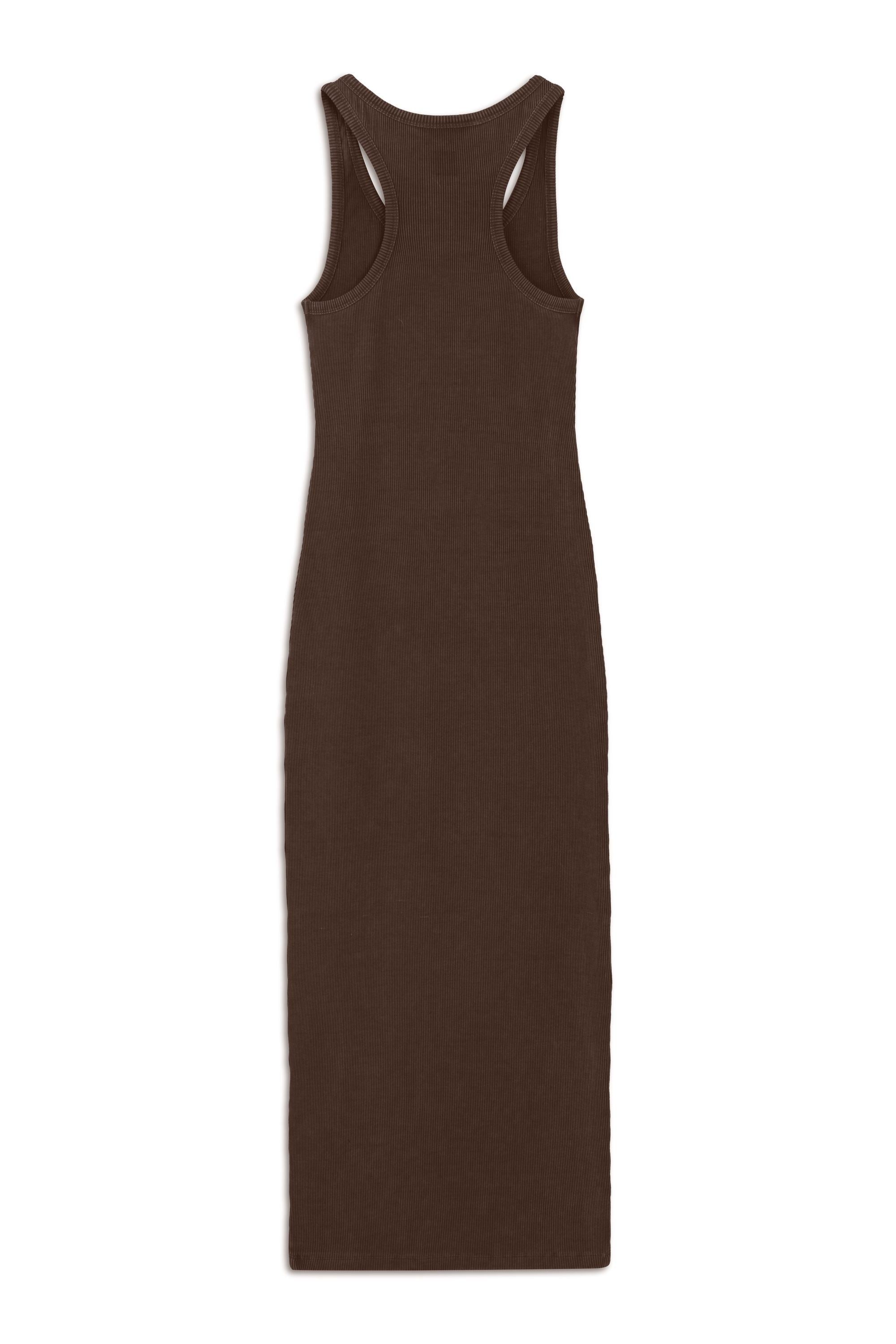 Brown Printed Detail Maxi Dress