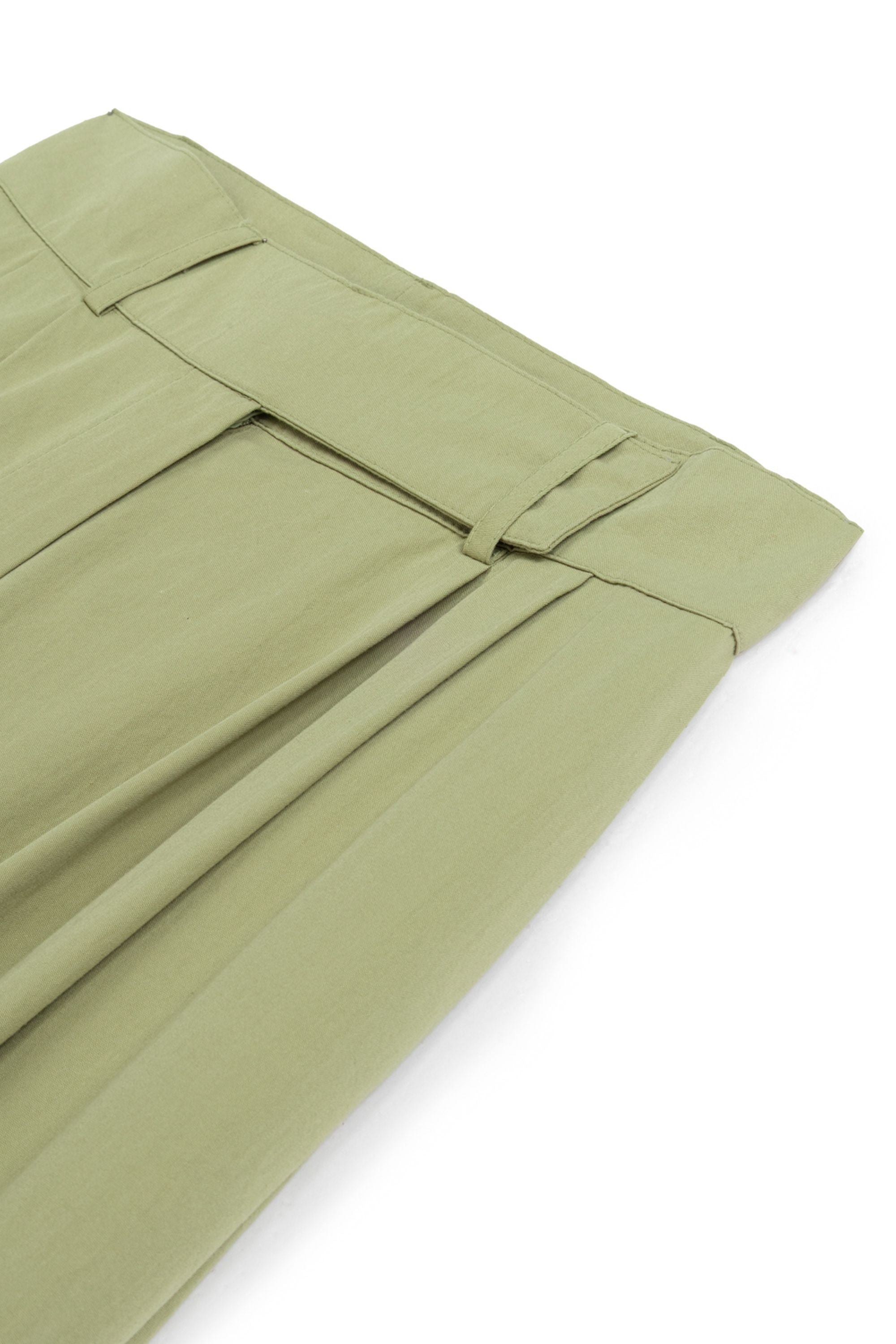 Khaki Double Pleated Trousers