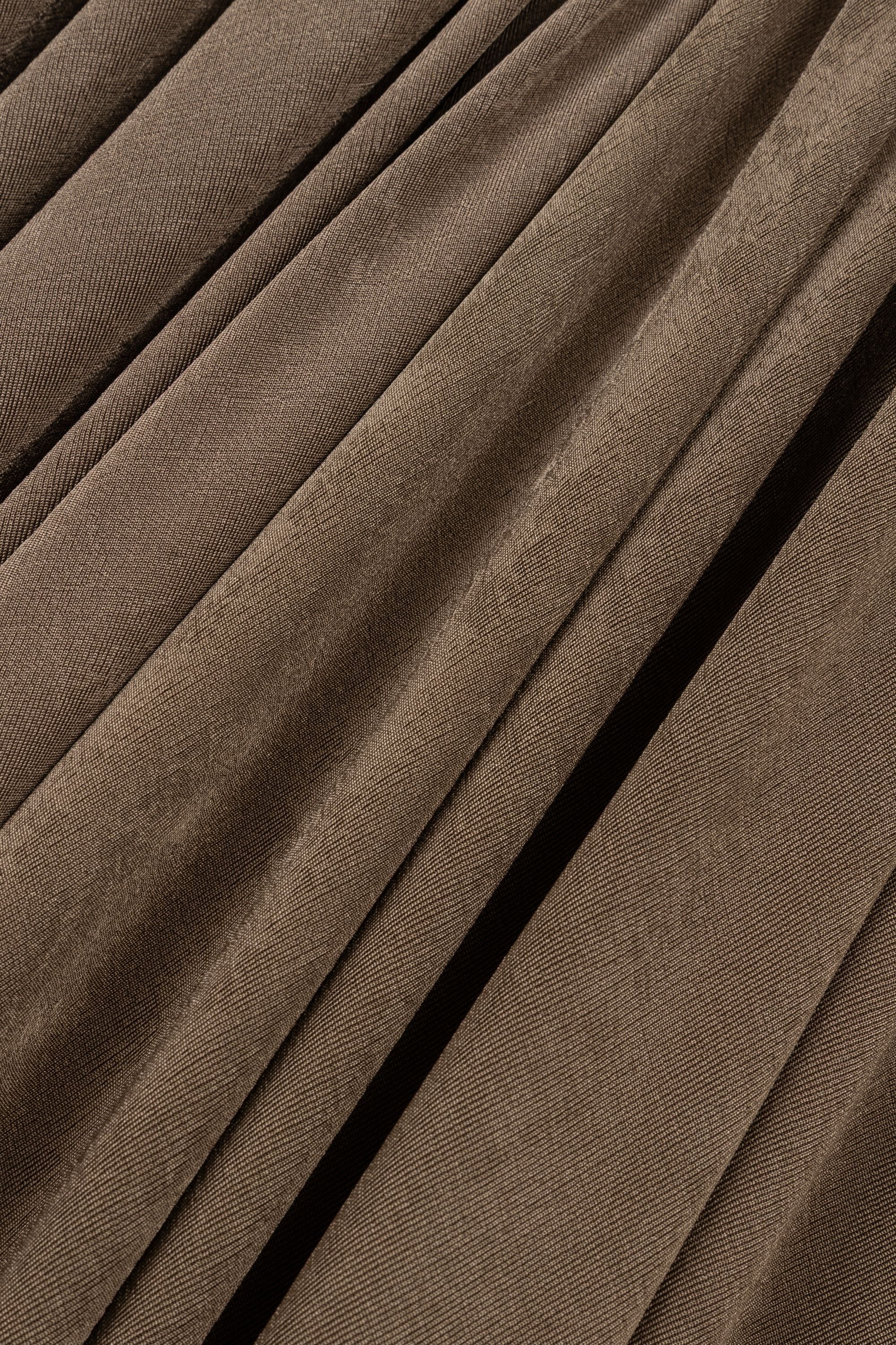 Bronze Draped Detailed Flowy Maxi Dress