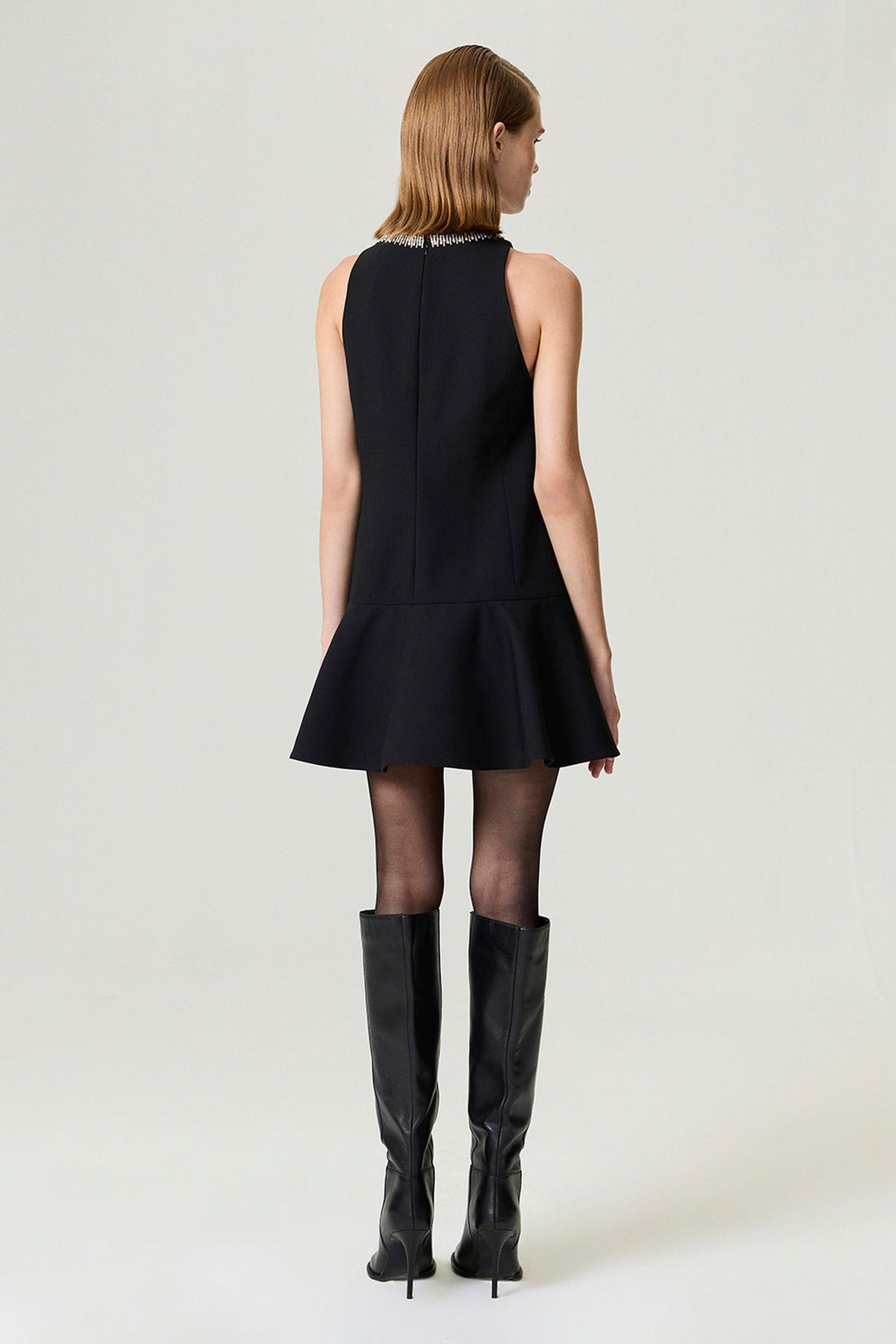 Black Ruffled Mini Dress