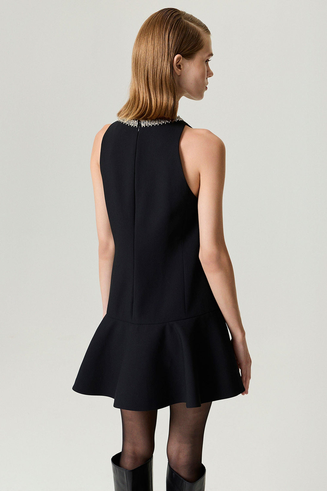Black Ruffled Mini Dress