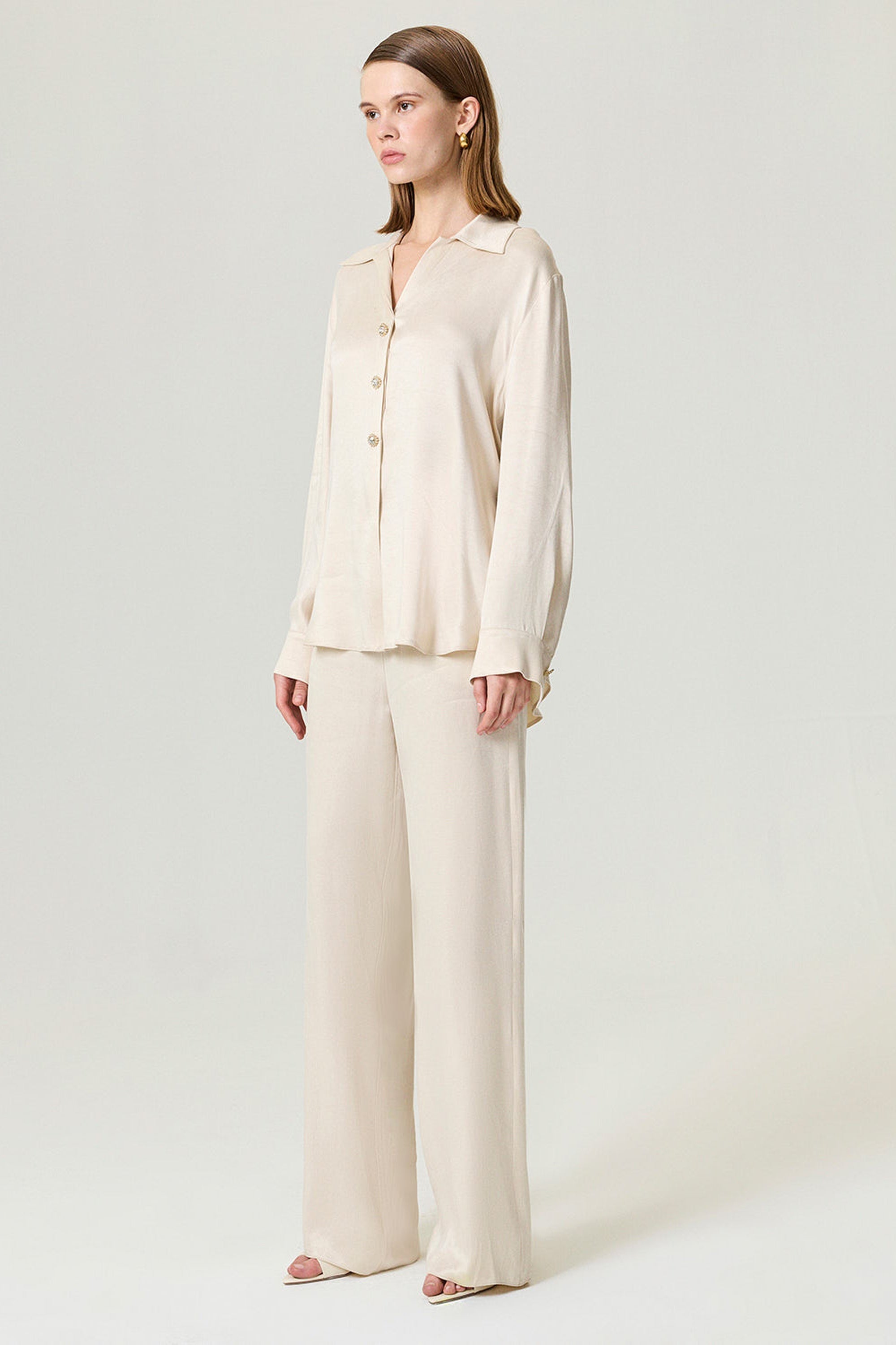 Belted Shirt with Statement Buttons