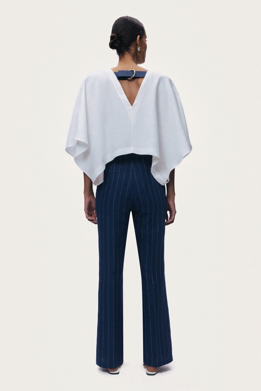 Belt Detail V-Neck Blouse