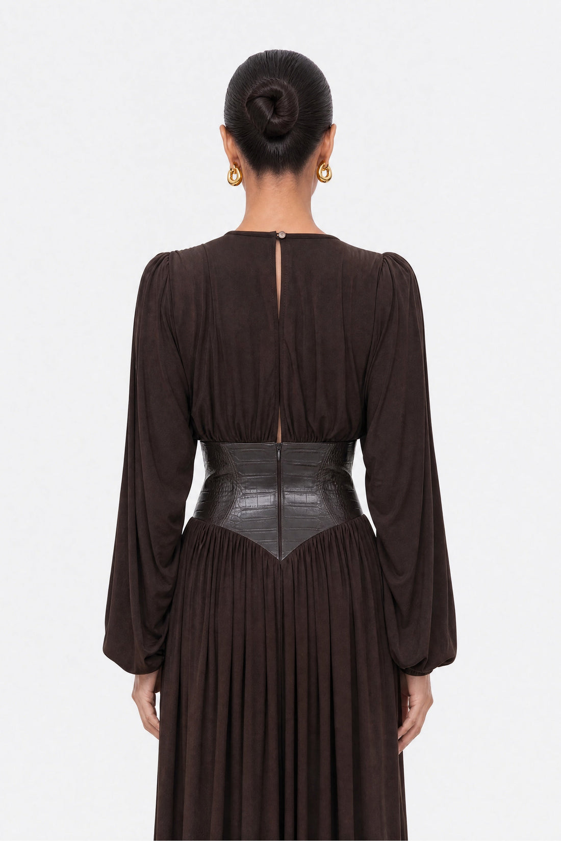 Leather Corset Maxi Dress