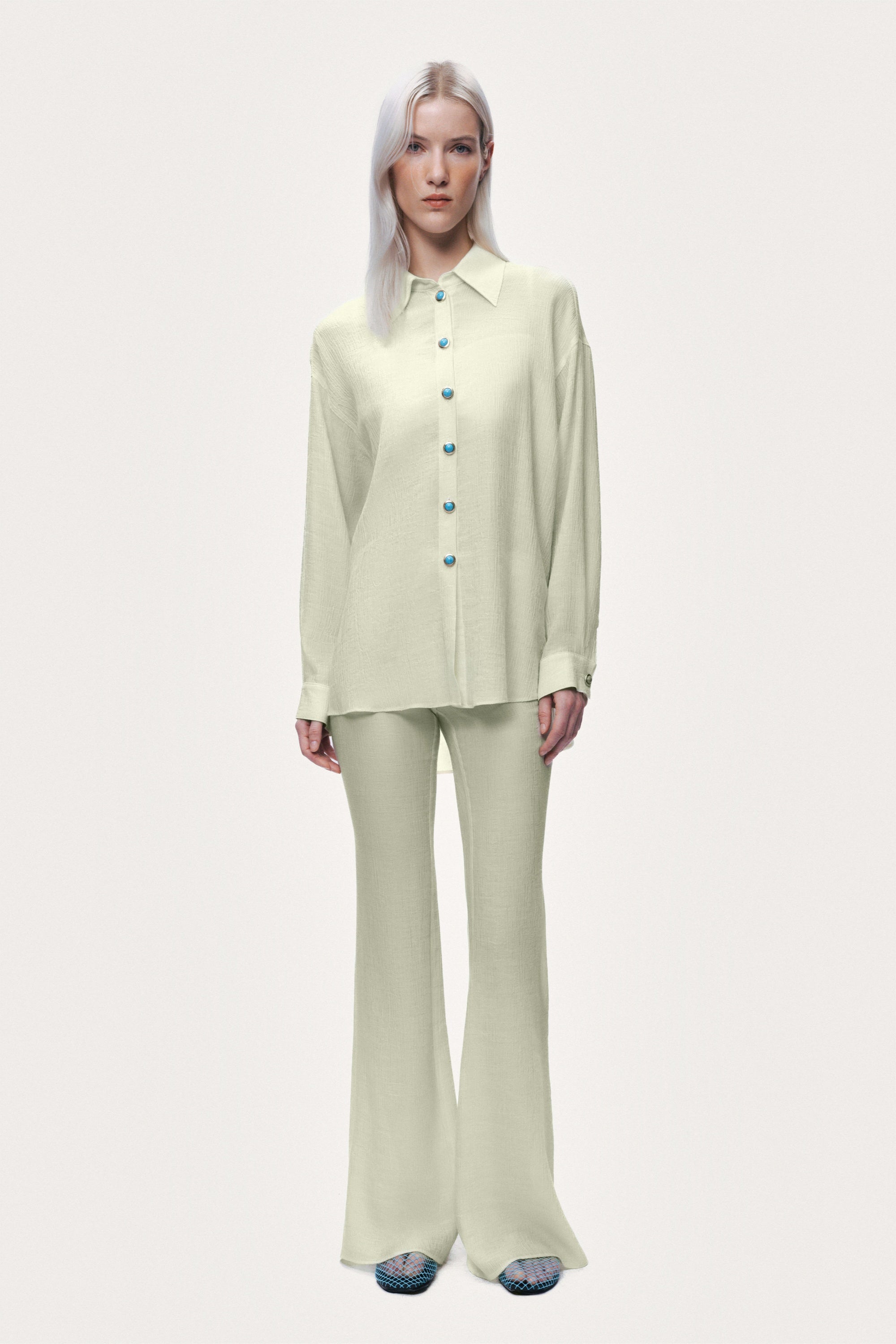 High-Waist Flare Trousers