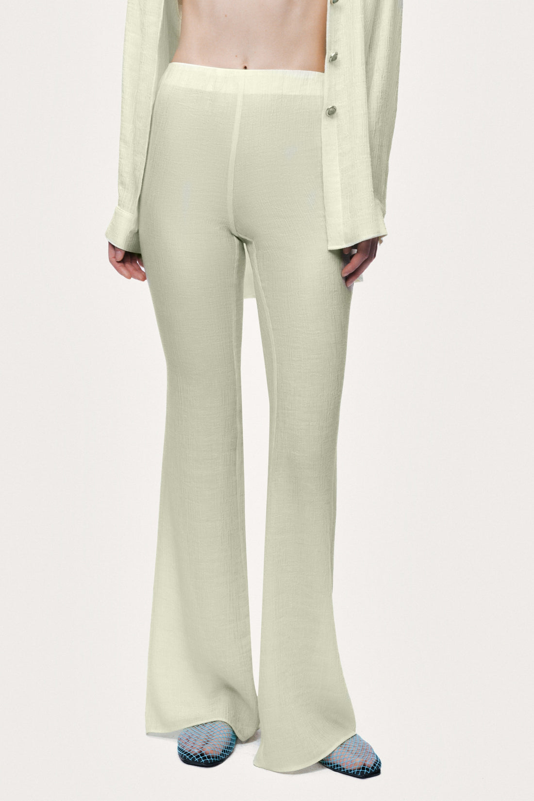 High-Waist Flare Trousers