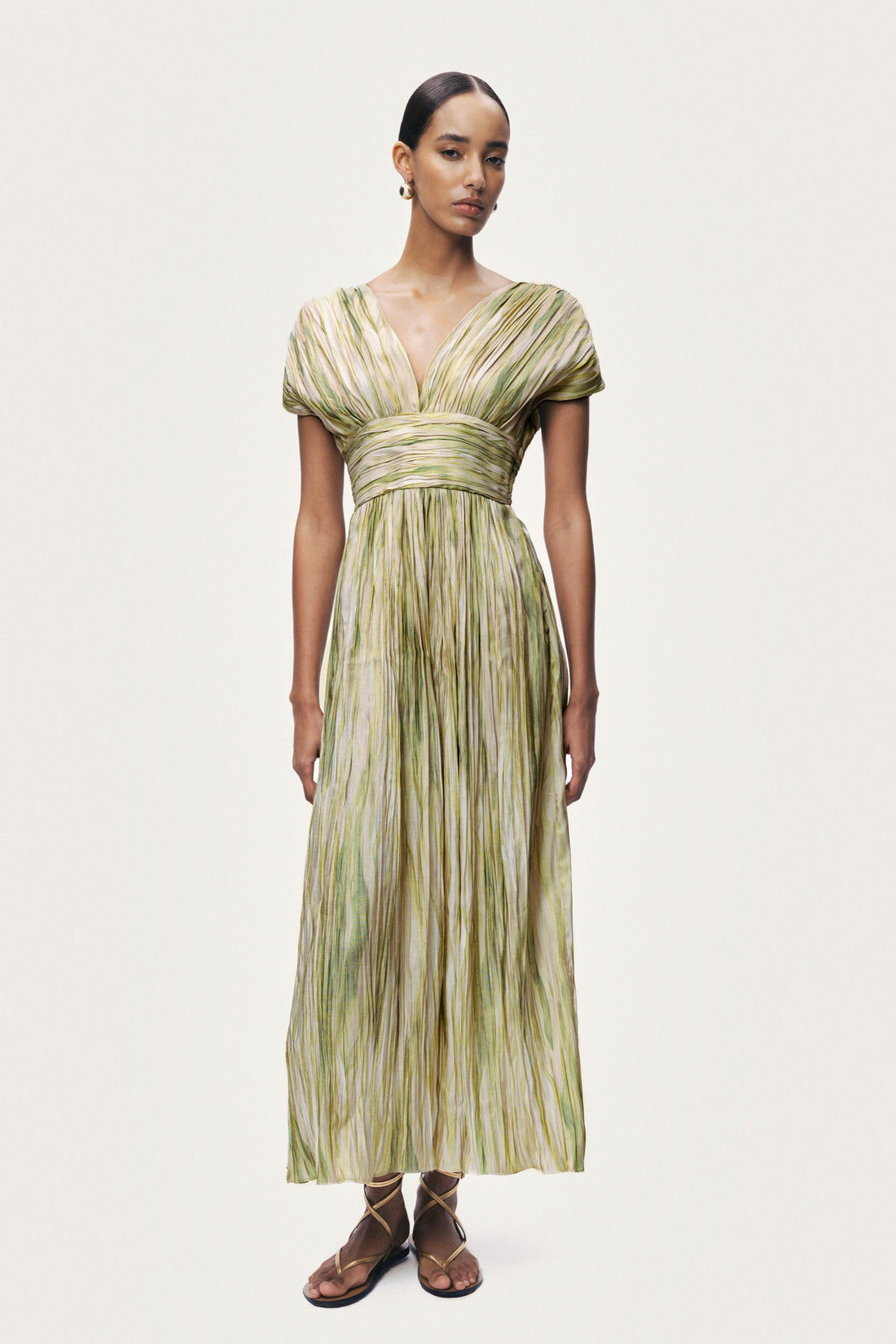 Printed Wrap Midi Dress
