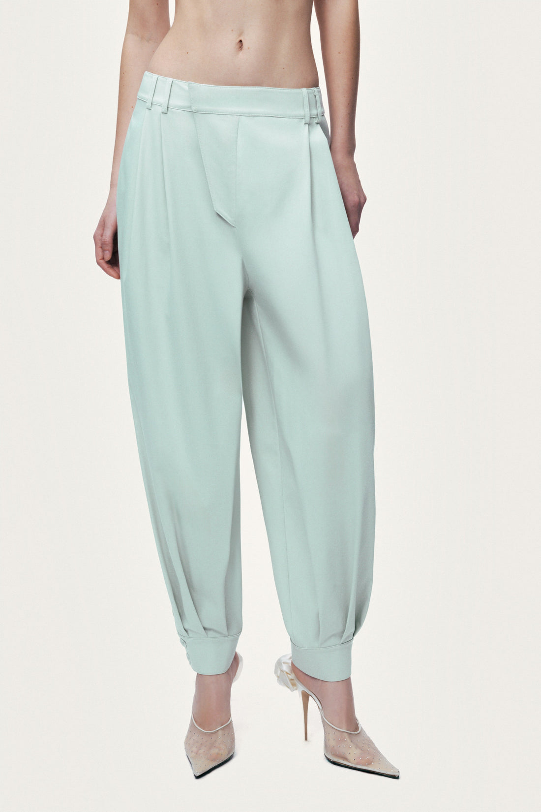 Draped High-Waist Harem Trouser