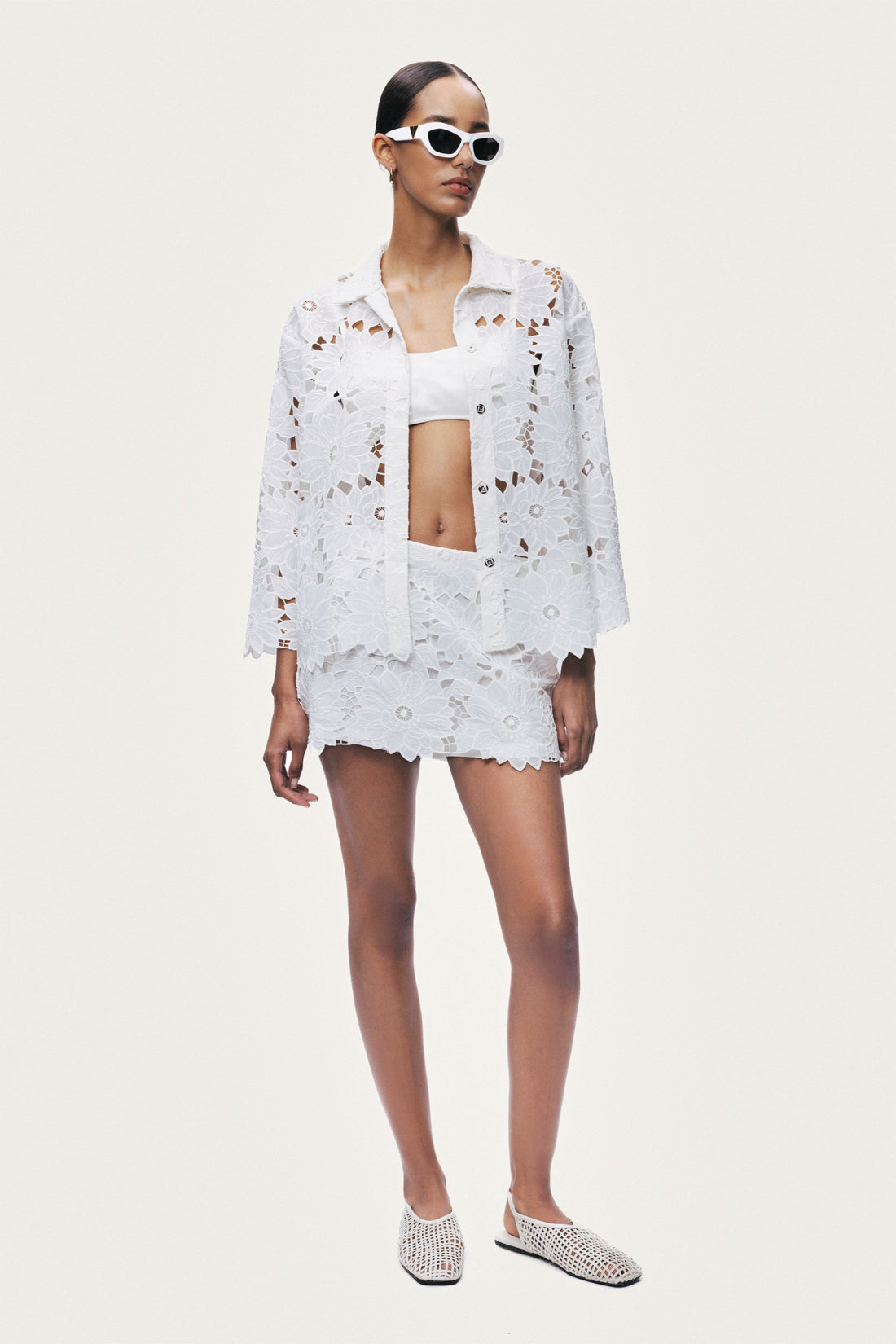 Floral Broderie Anglaise Mini Skort