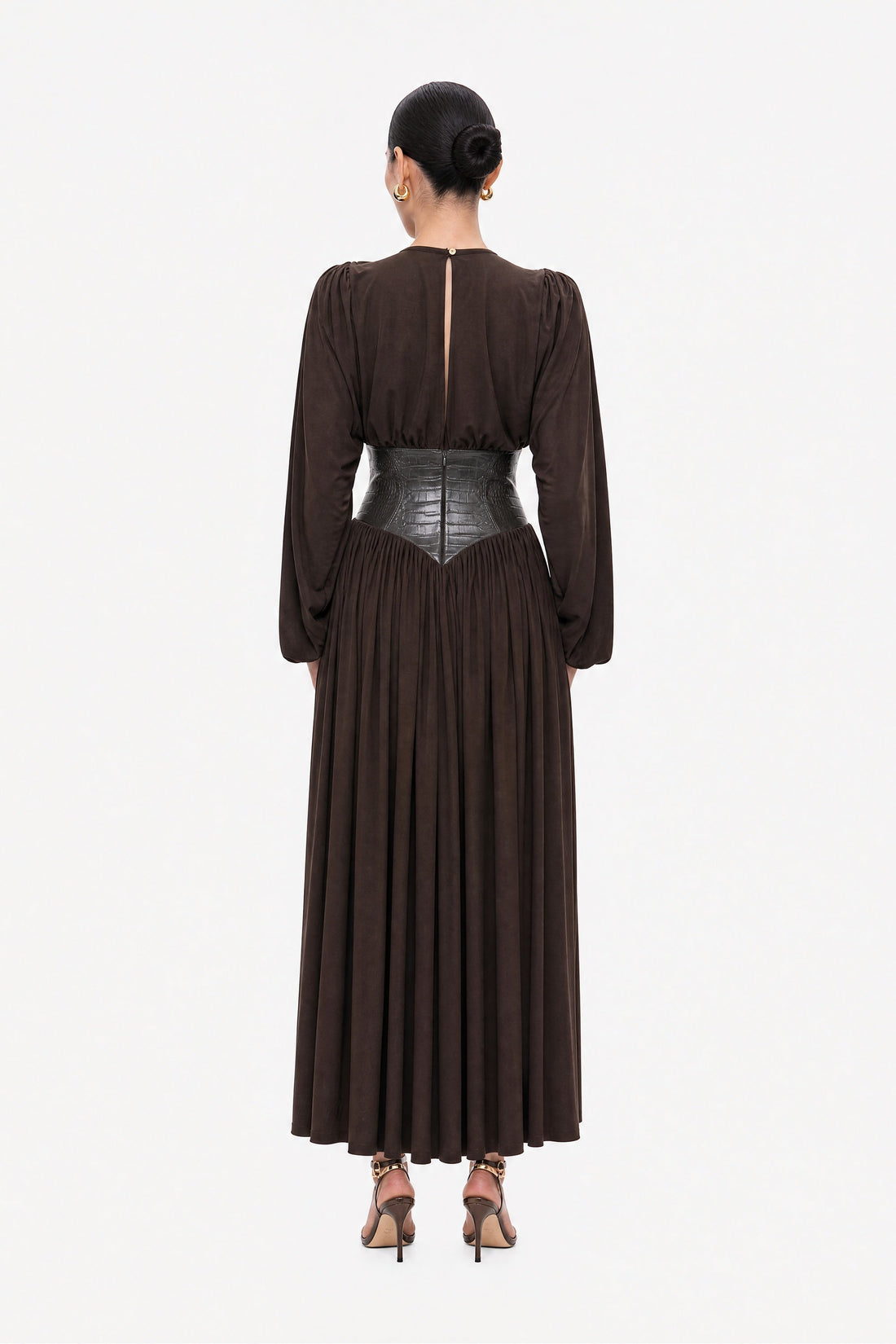 Leather Corset Maxi Dress