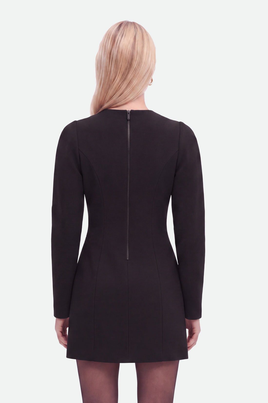 Balloon-Sleeve Structured Mini Dress