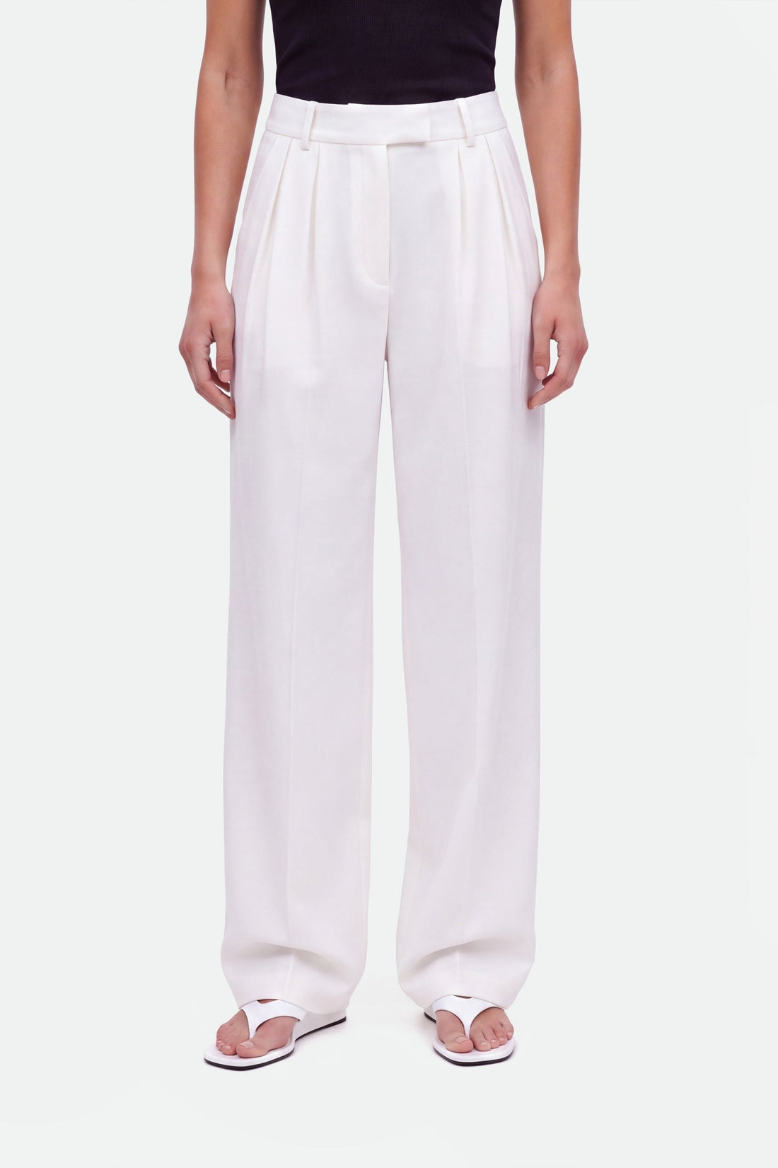Double Pleat Wide Leg Trousers