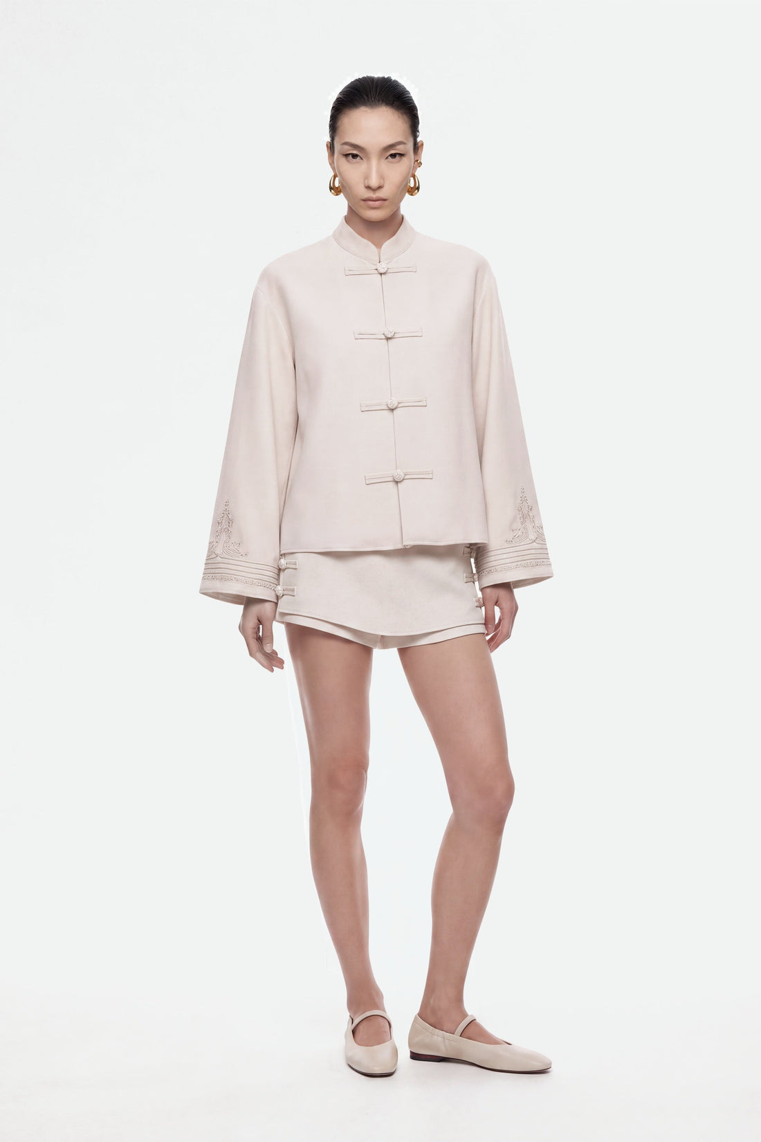 Embroidery Detail Oversized Jacket