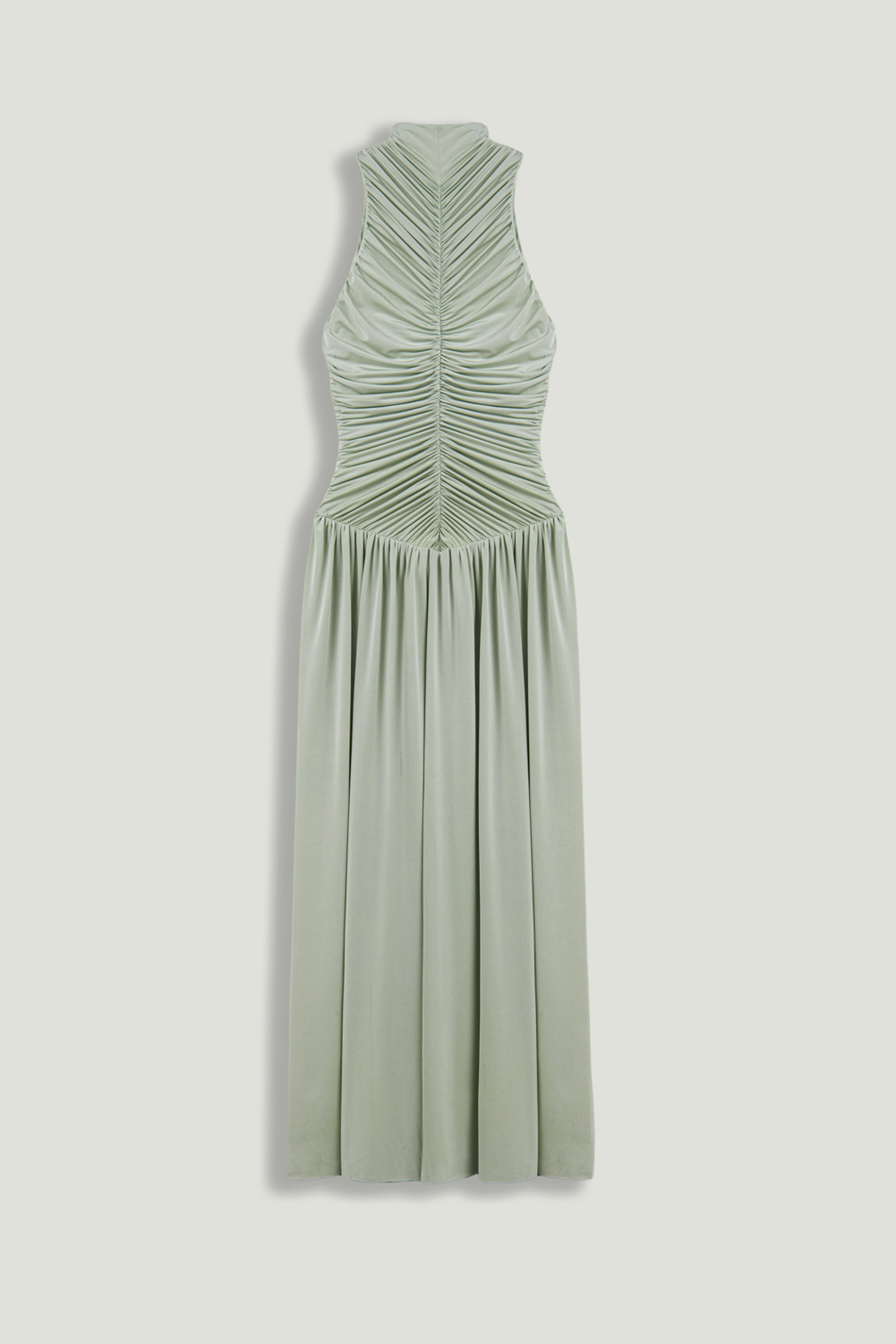 Draped High-Neck Maxi Dress