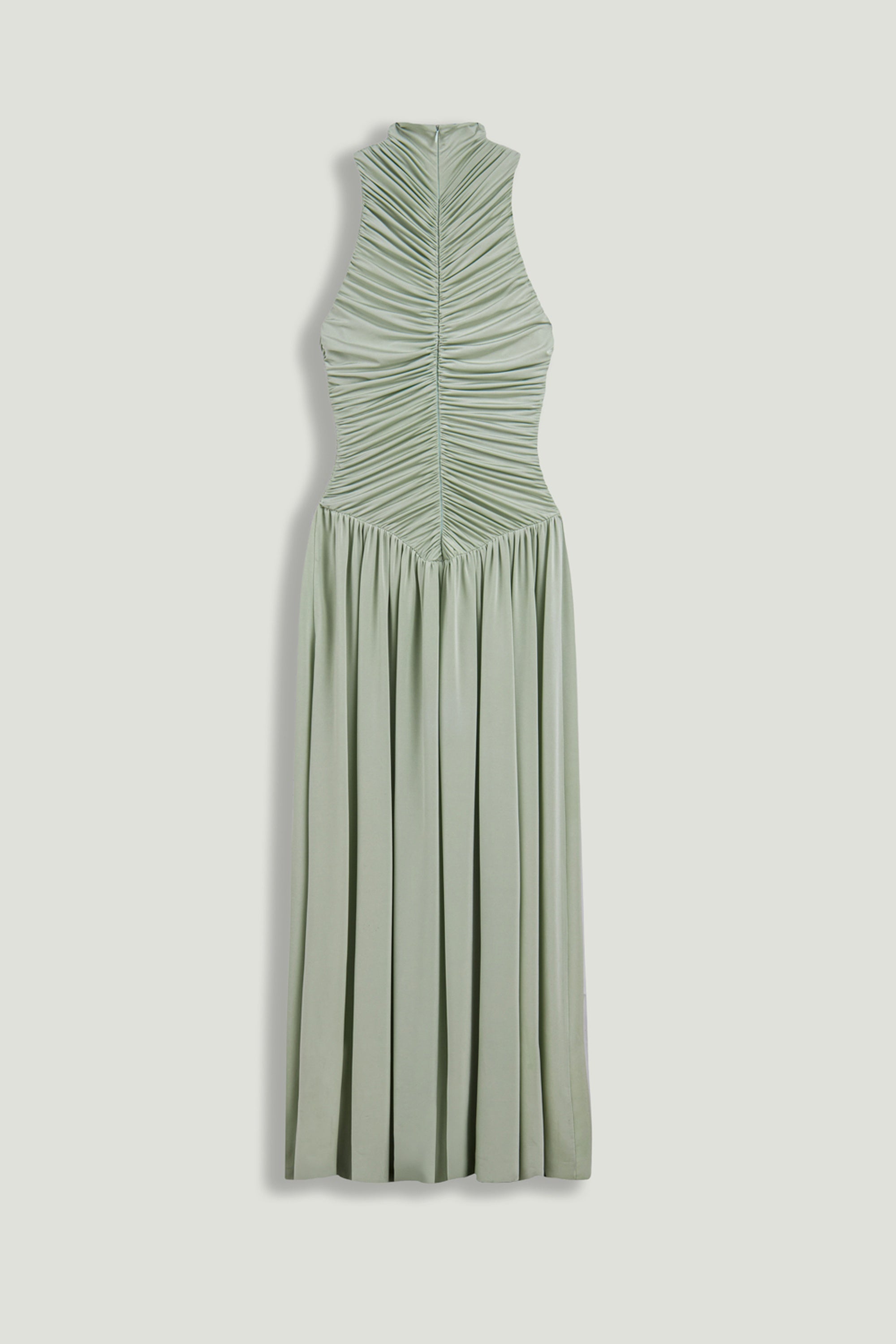Draped High-Neck Maxi Dress