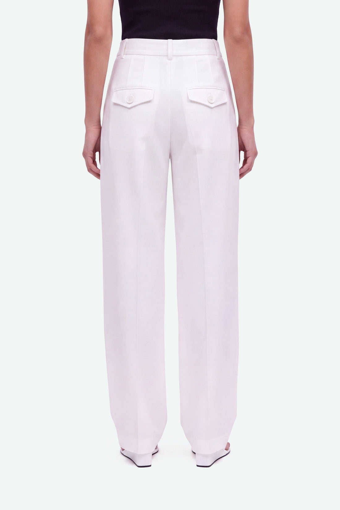 Double Pleat Wide Leg Trousers