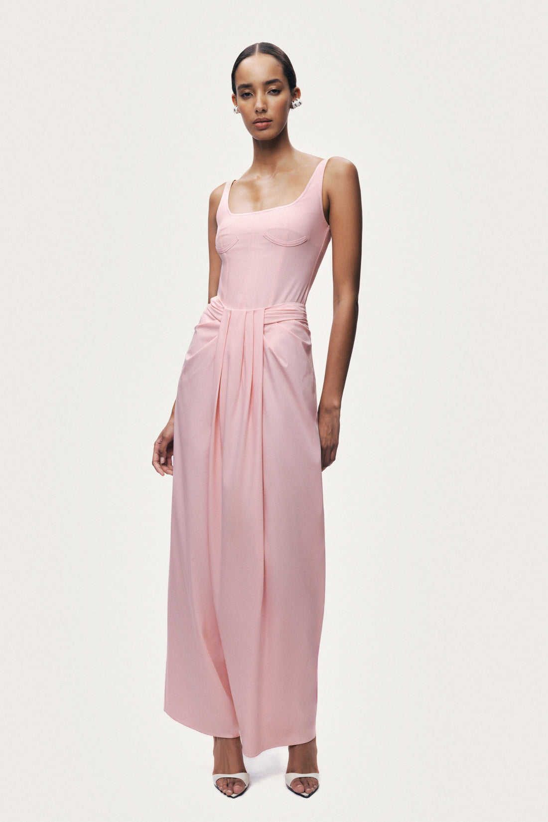 Pleated Detail Wide-Leg Trouser