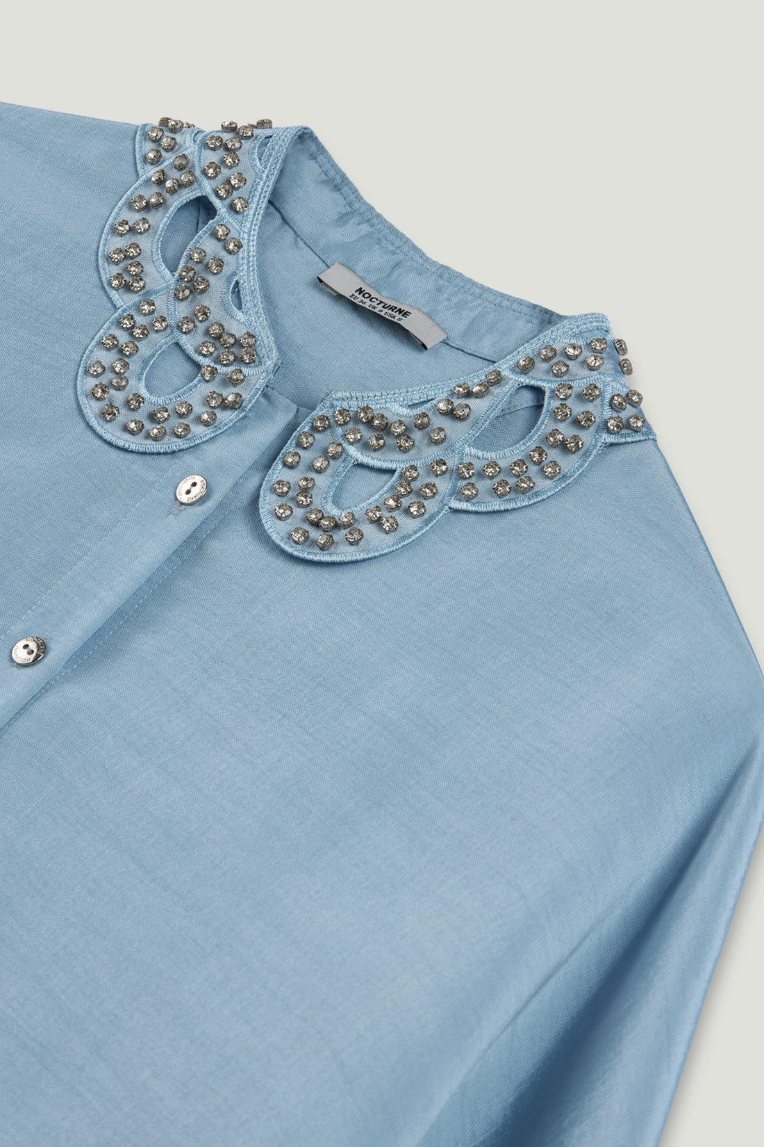 Stone Accessory Collar Detail Shirt