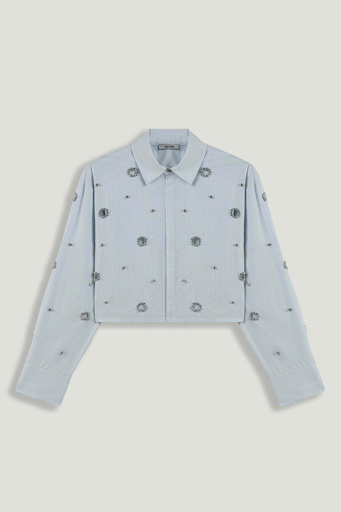Stone Detail Crop Shirt