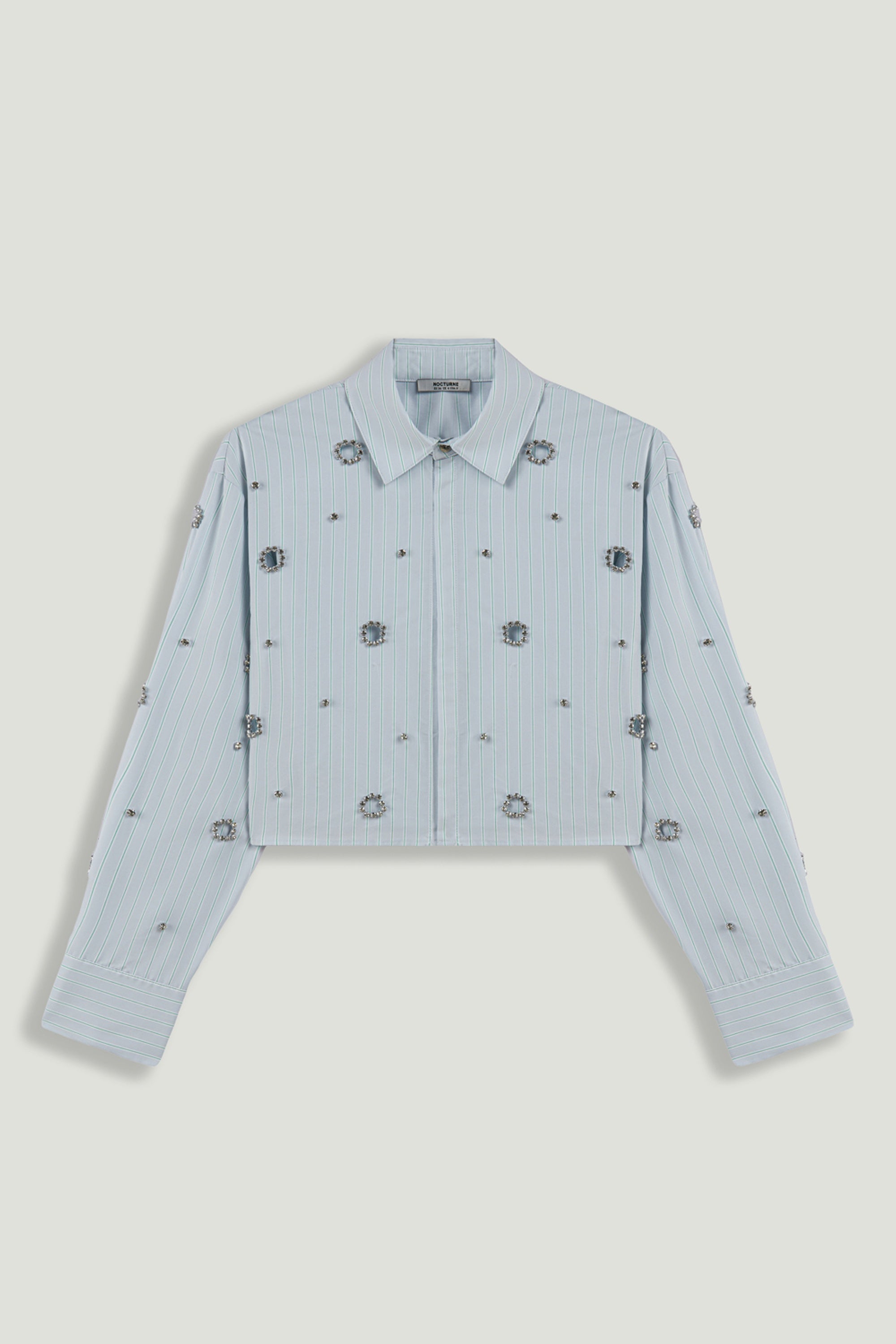 Stone Detail Crop Shirt