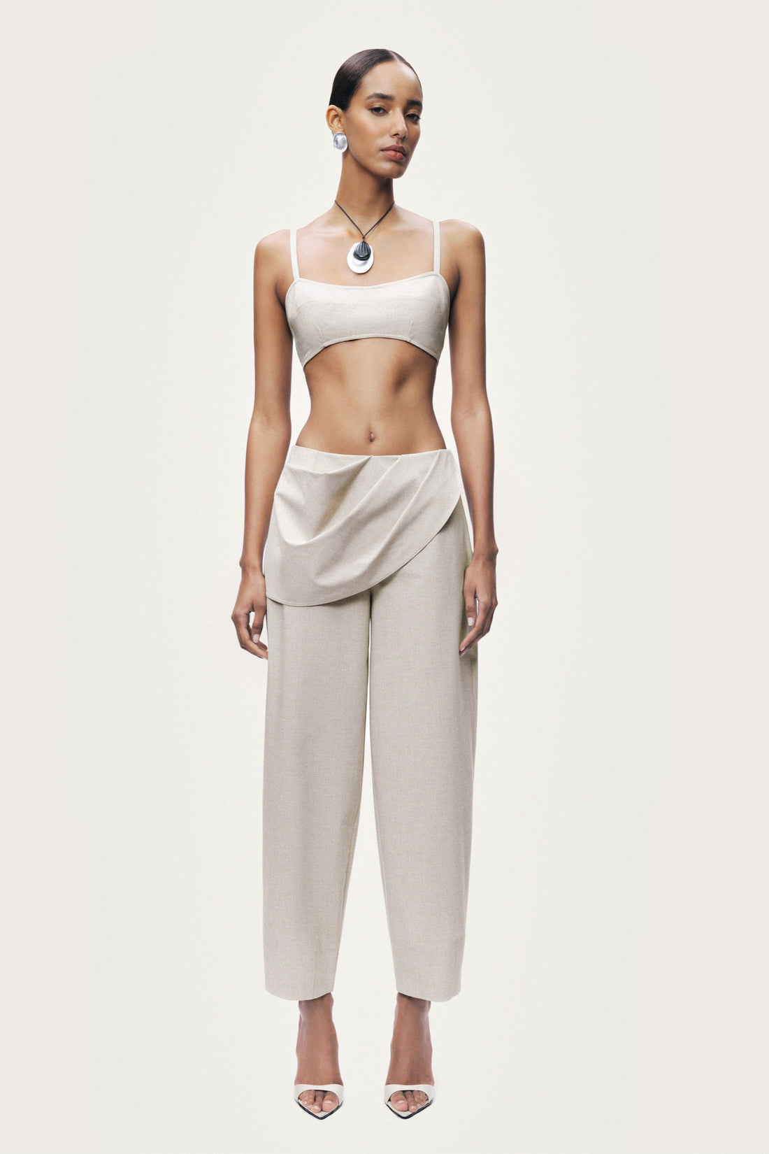 Draped Waist Detail Trouser