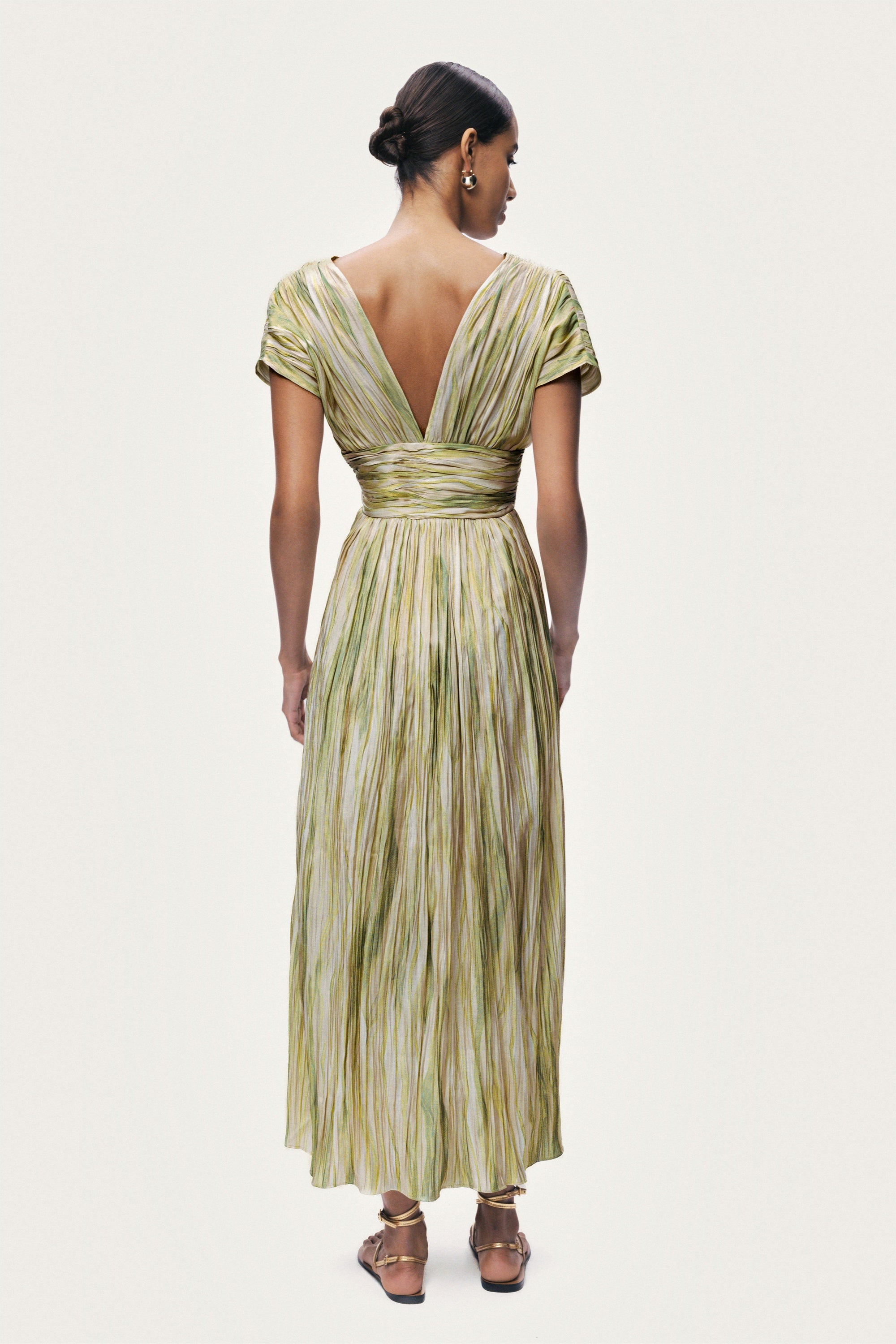 Printed Wrap Midi Dress