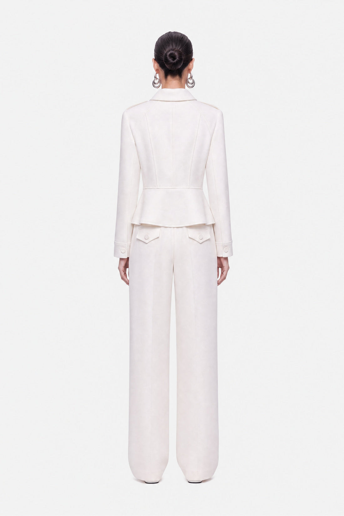 Double Pleat Wide Leg Trousers
