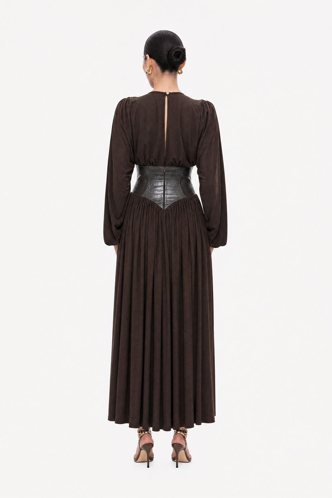Leather Corset Maxi Dress