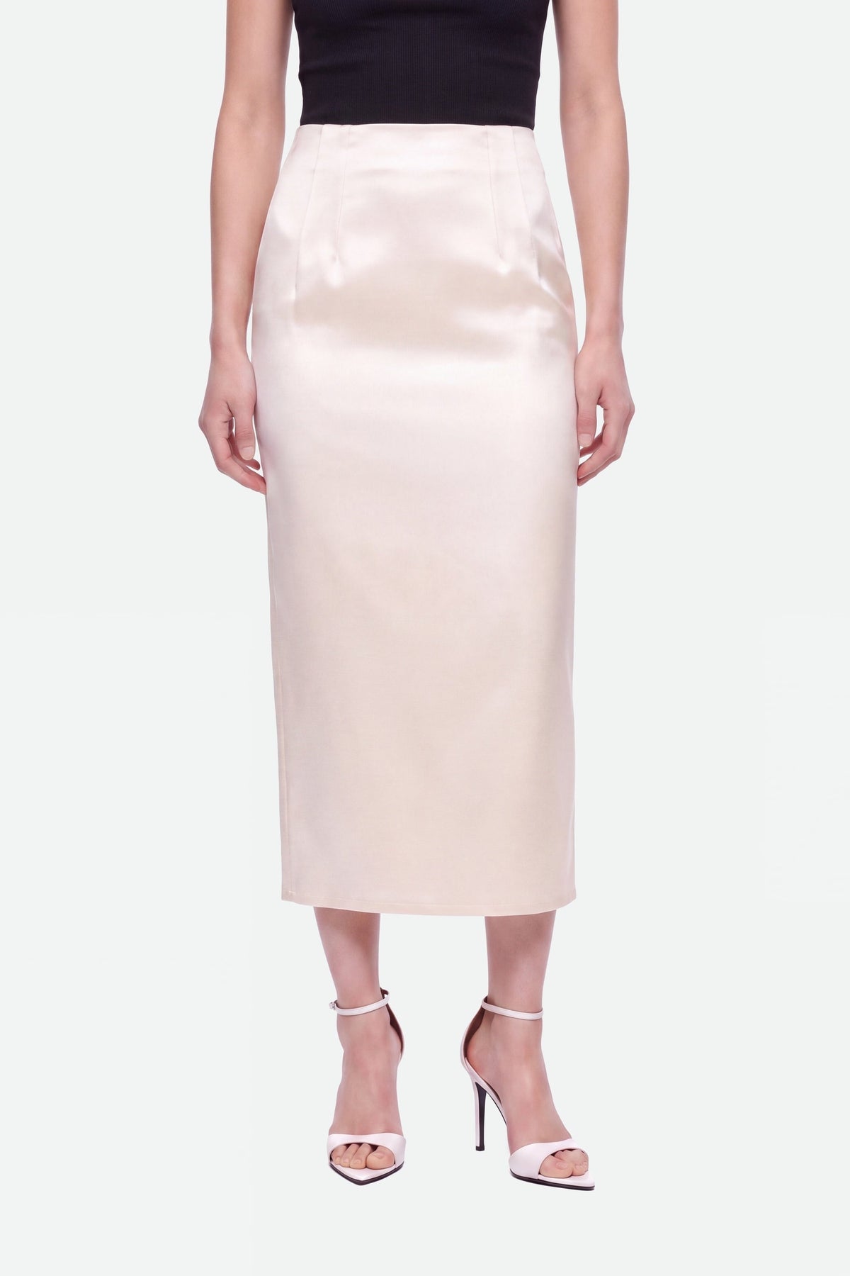 Pleat-Detail Pencil Skirt