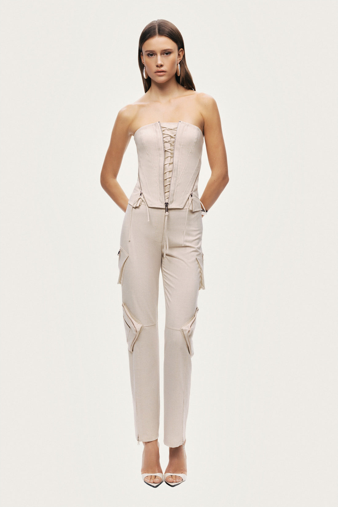 Pocket Detail High-Waist Trouser