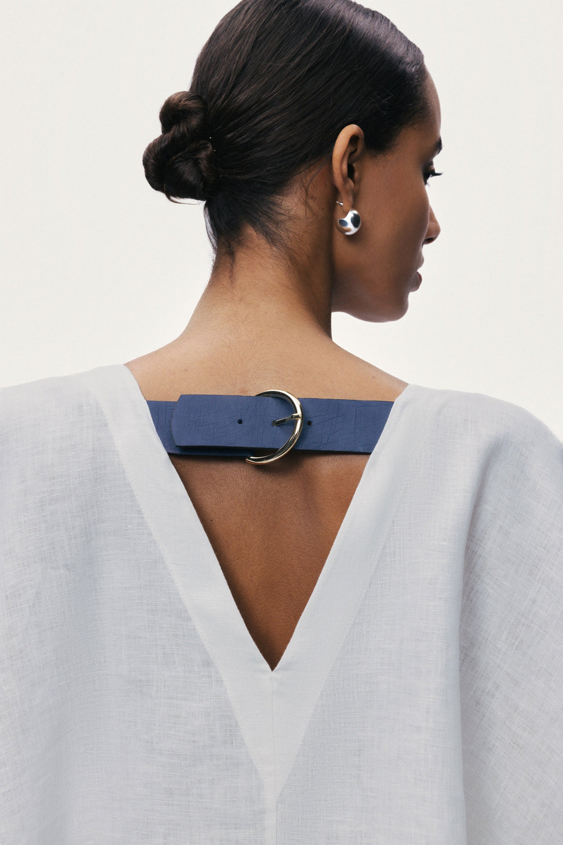Belt Detail V-Neck Blouse
