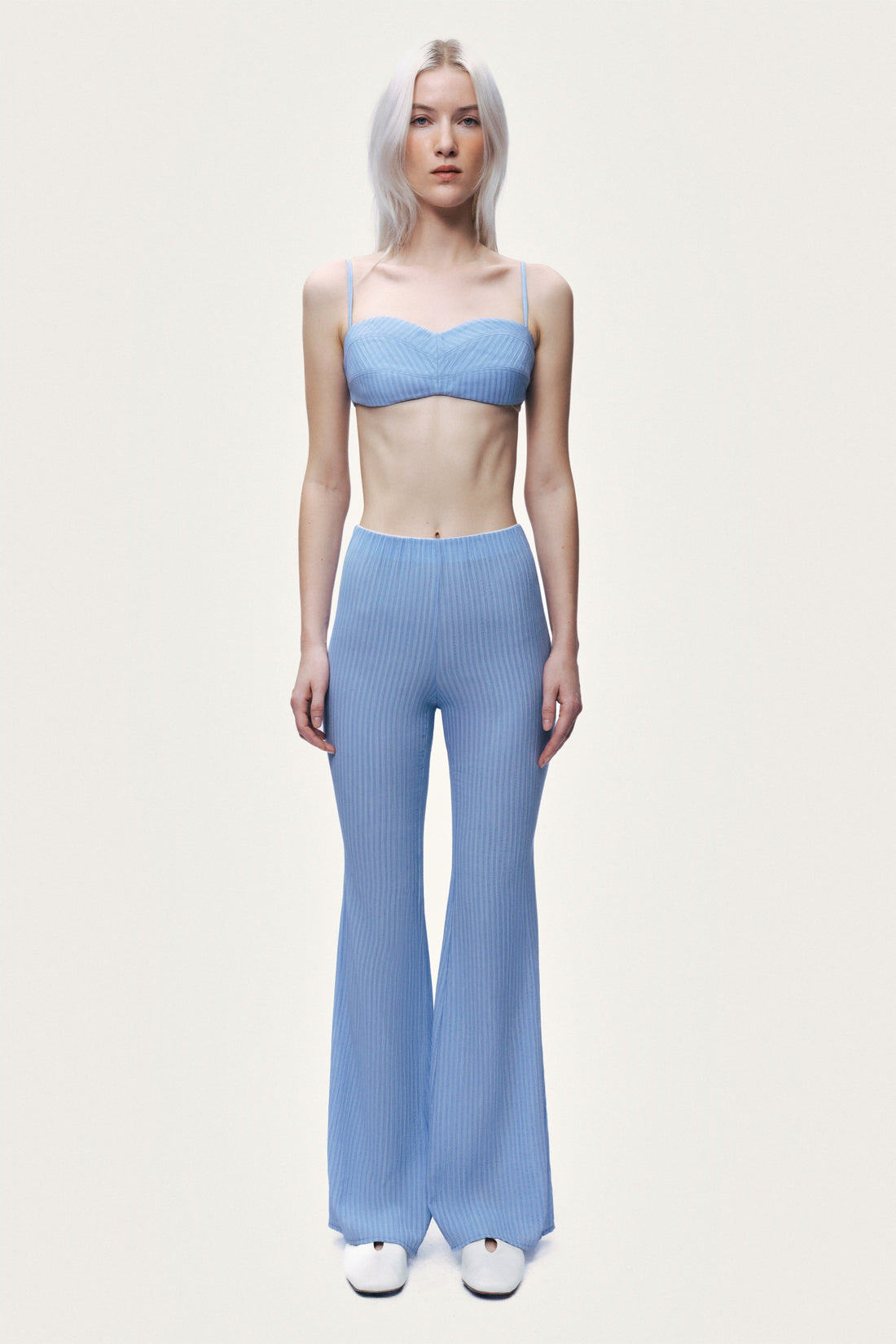 High-Waist Flare Trousers