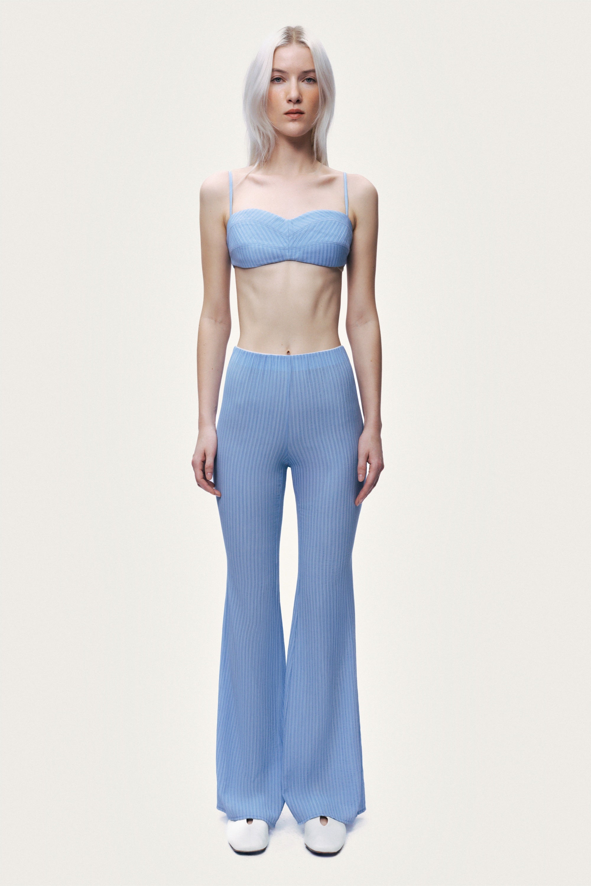 High-Waist Flare Trousers