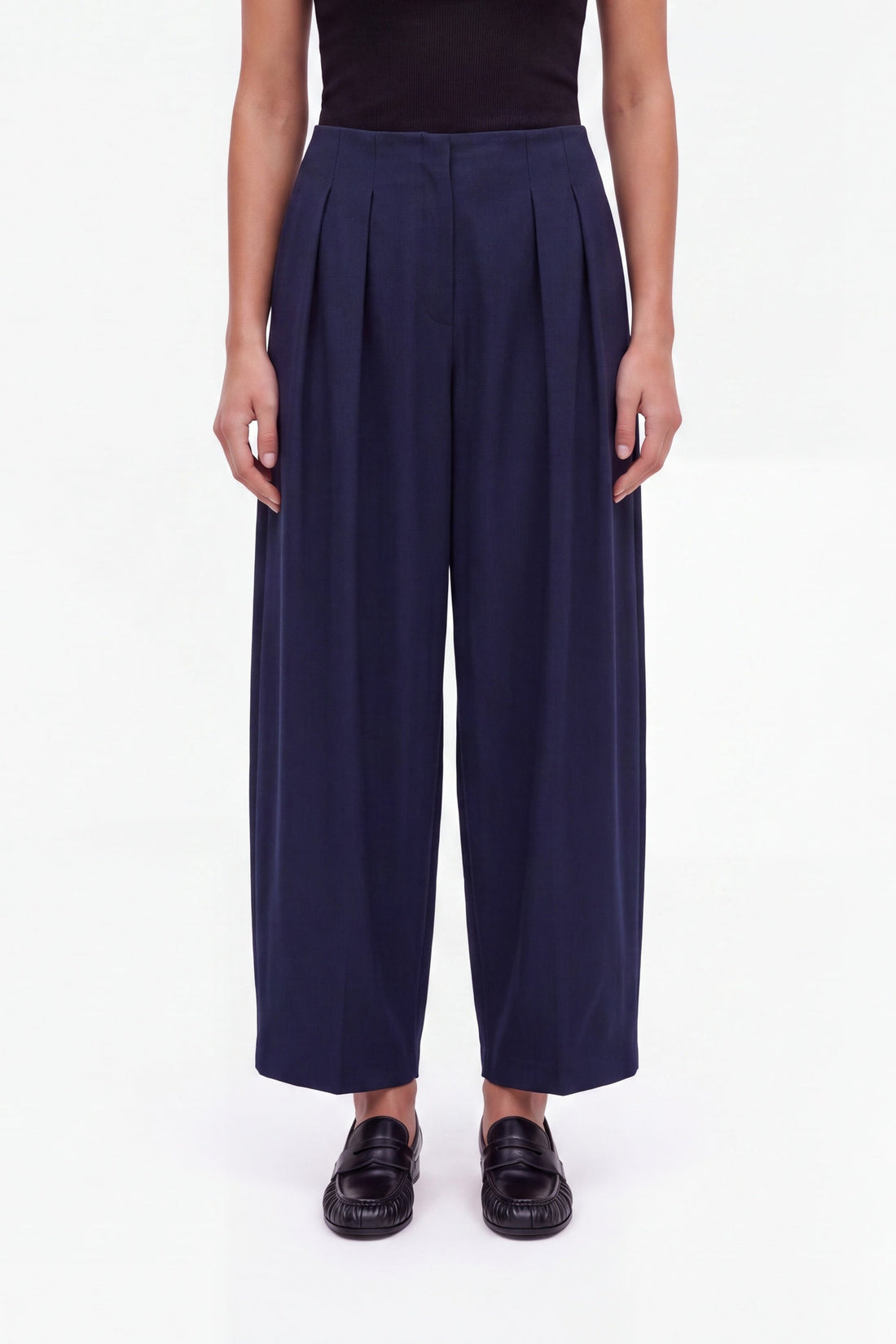 Double Pleat Belted Trousers