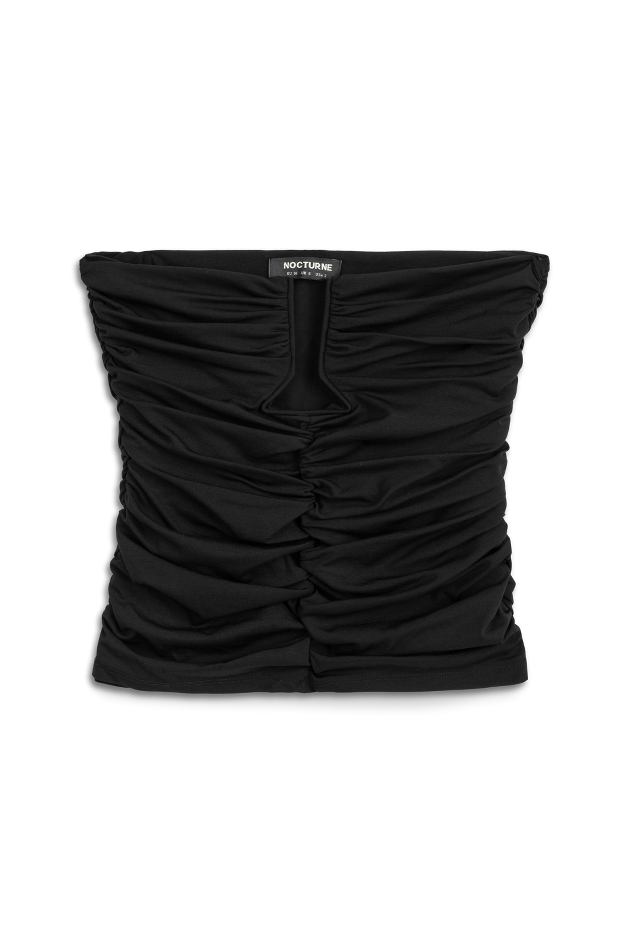 Black Drape-Designed Crop Top