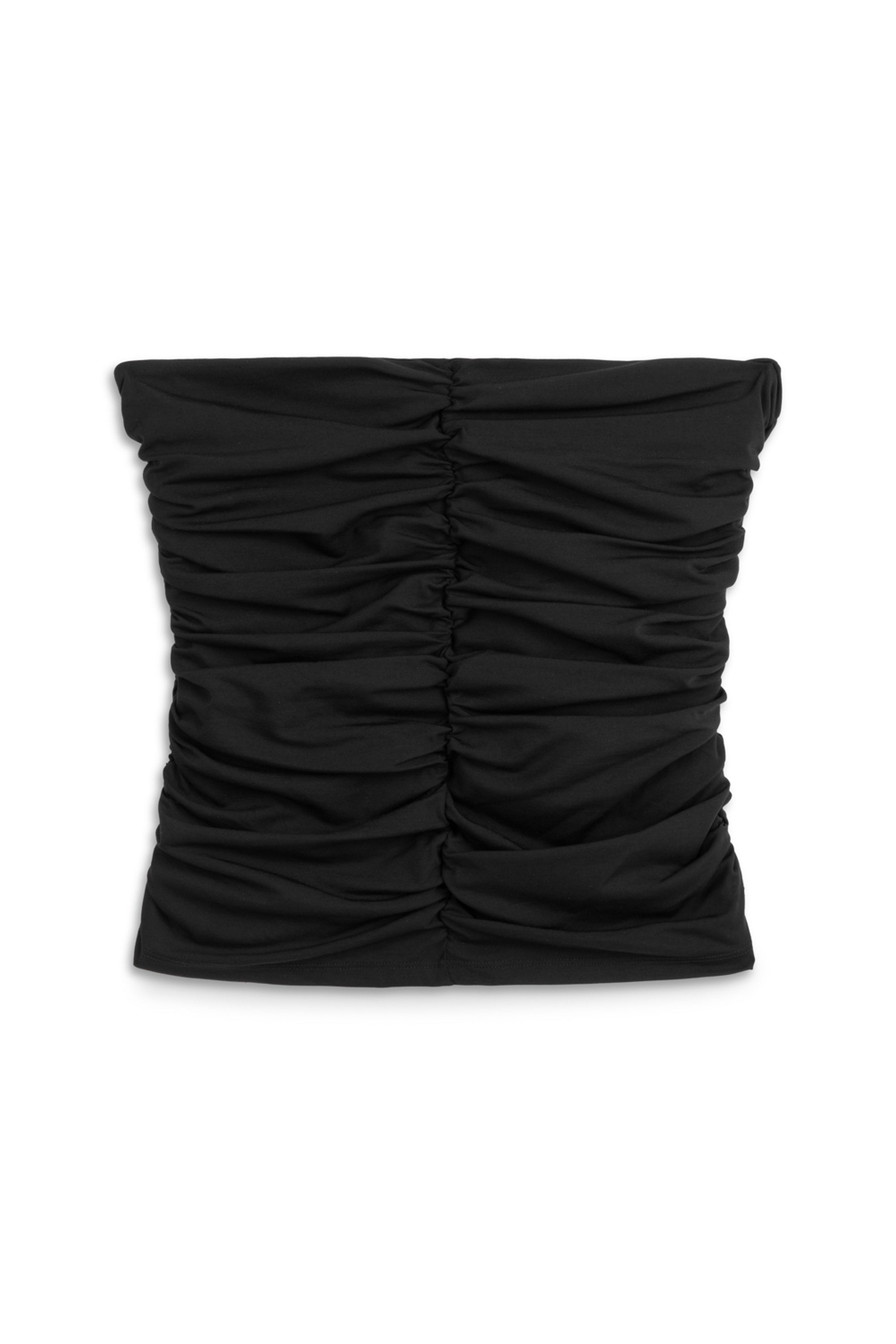 Black Drape-Designed Crop Top