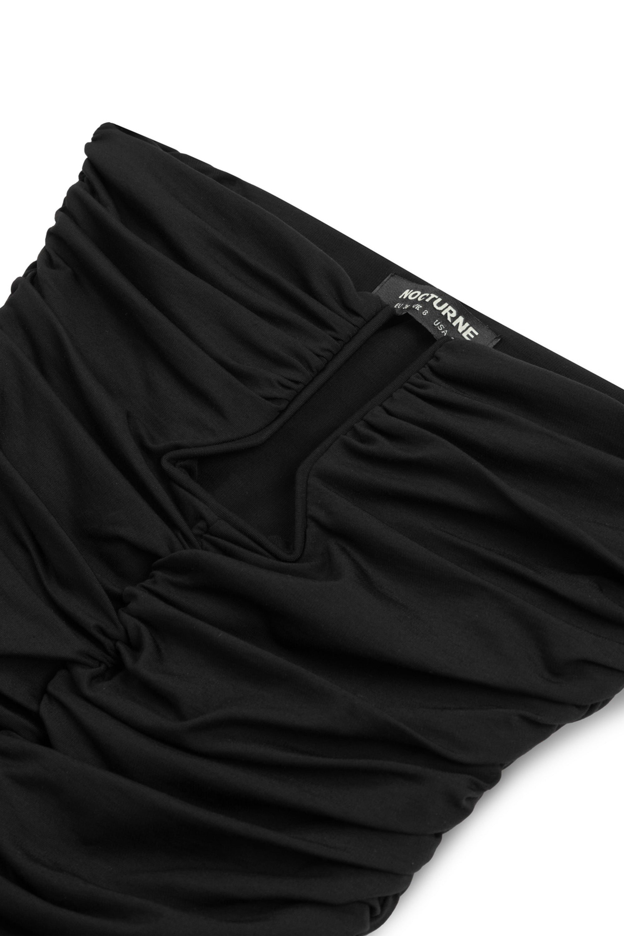 Black Drape-Designed Crop Top