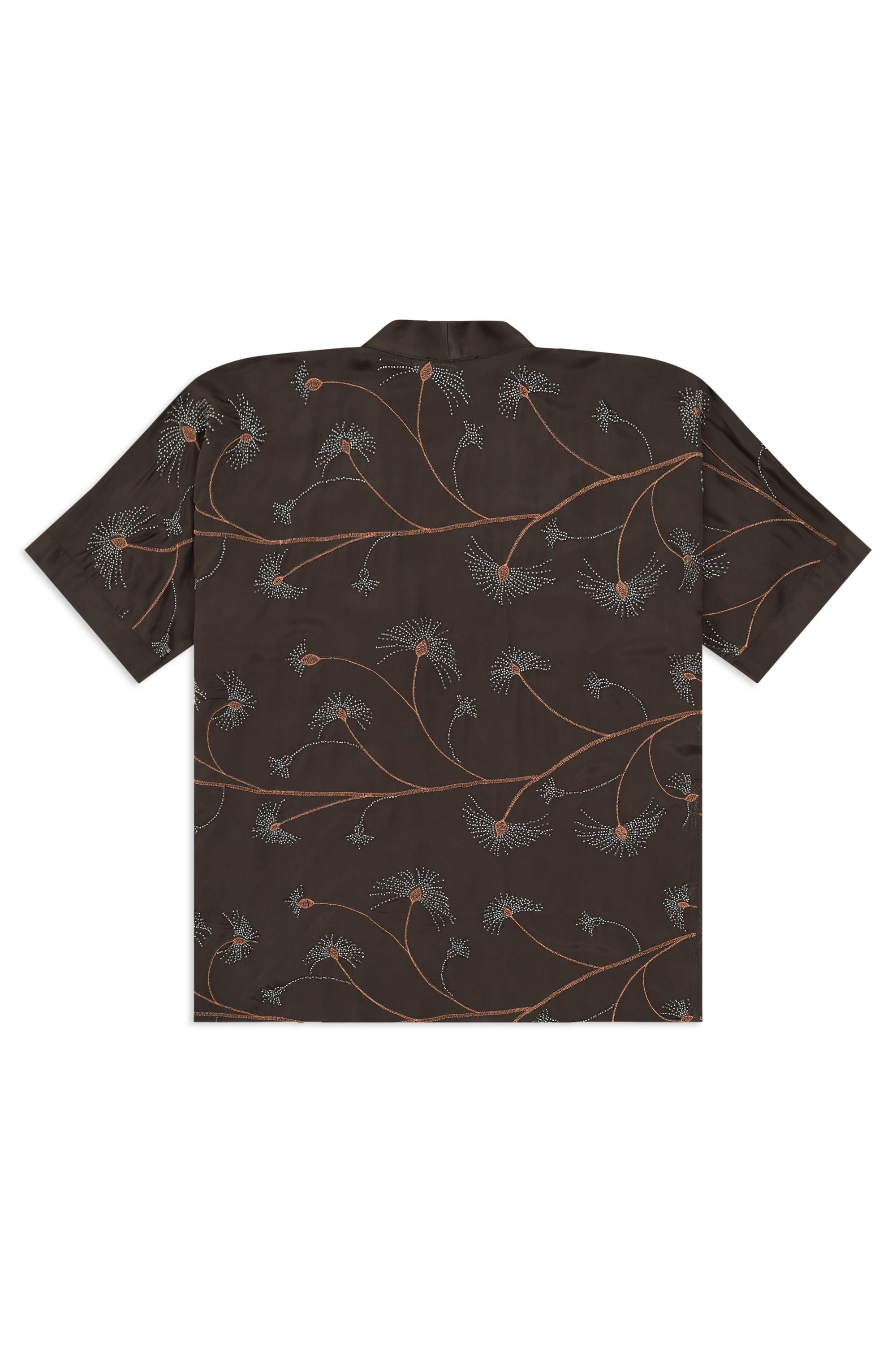 Coffee Beaded Embellished Kimono