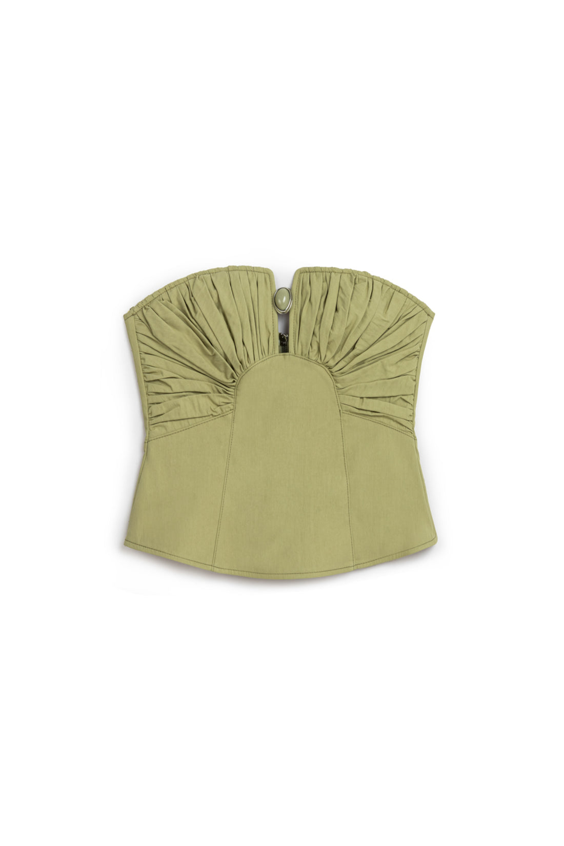 Olive Almond-Accented Crop Top