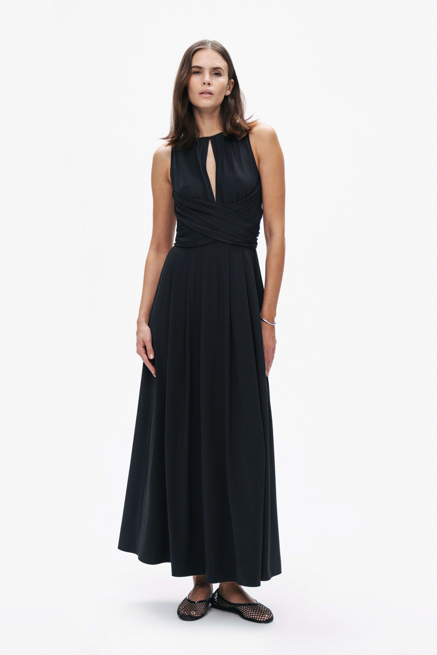 Maxi Dress with Belt Ties